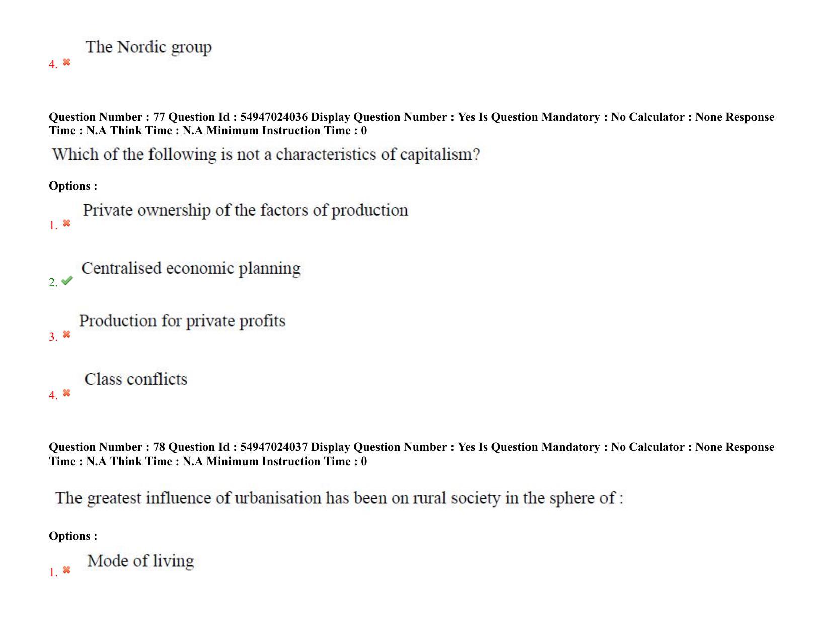 AP RCET 2022: Sociology-  17/10/2022 (Monday) Session-I Question Paper With keys - Page 56