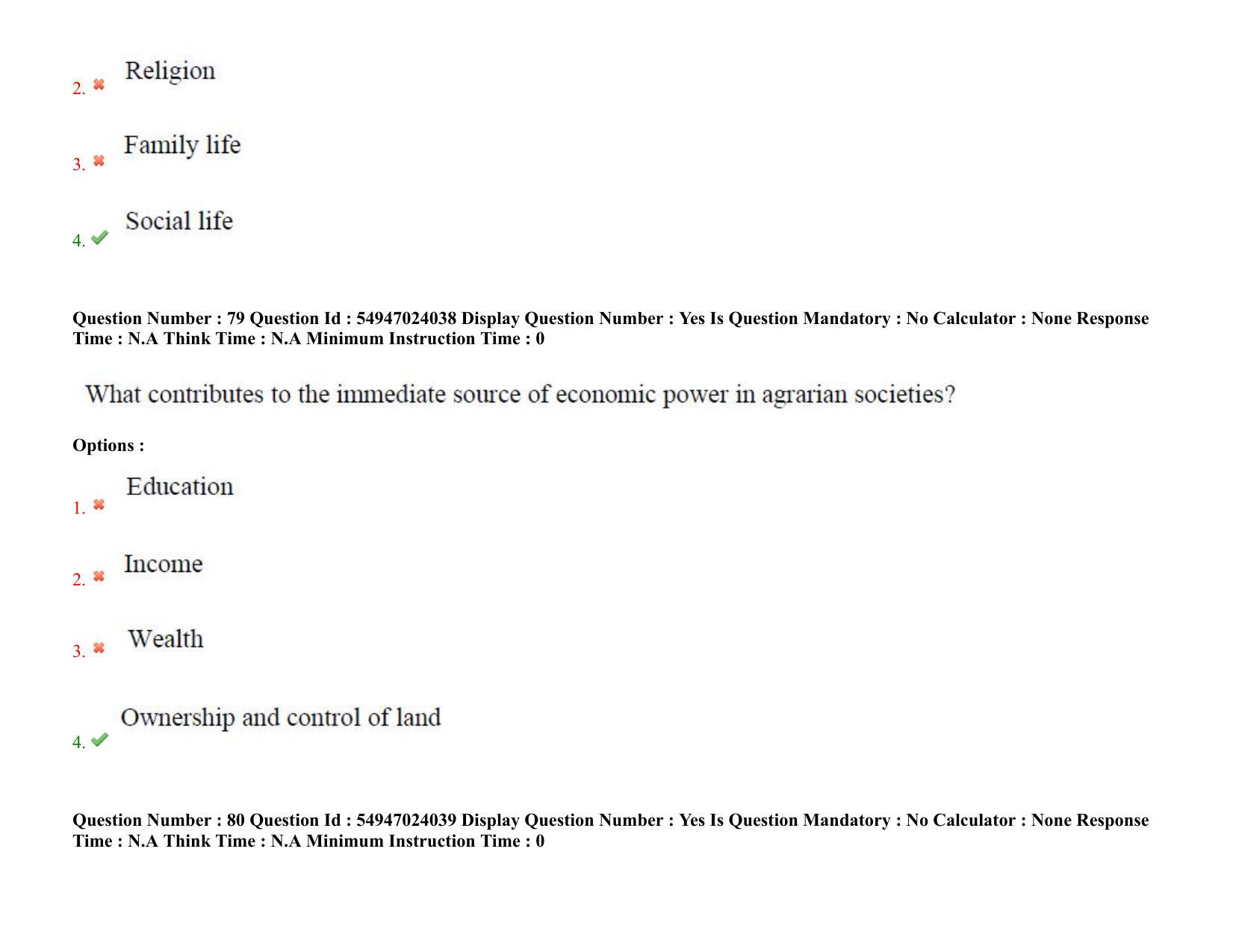 AP RCET 2022: Sociology-  17/10/2022 (Monday) Session-I Question Paper With keys - Page 57