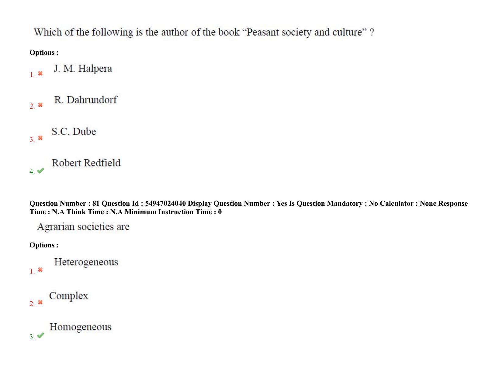 AP RCET 2022: Sociology-  17/10/2022 (Monday) Session-I Question Paper With keys - Page 58