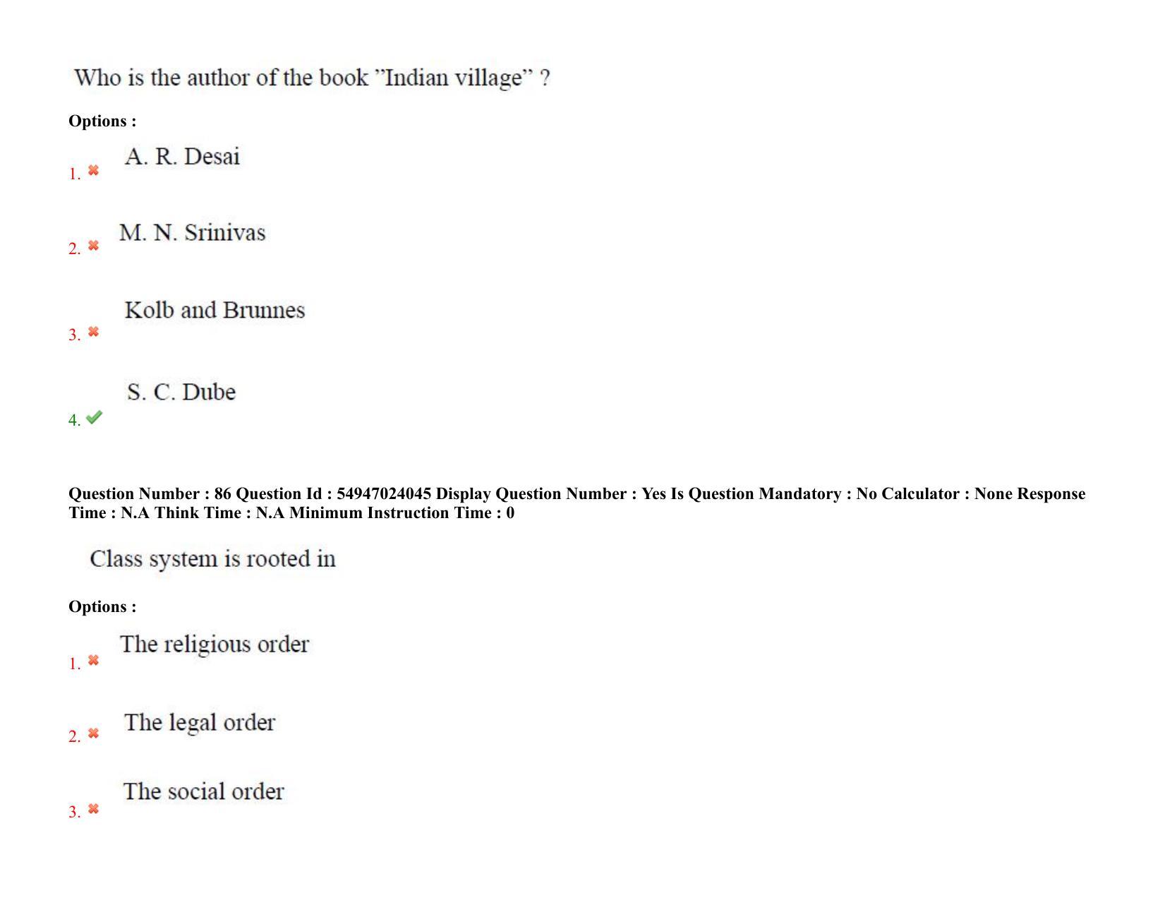 AP RCET 2022: Sociology-  17/10/2022 (Monday) Session-I Question Paper With keys - Page 61