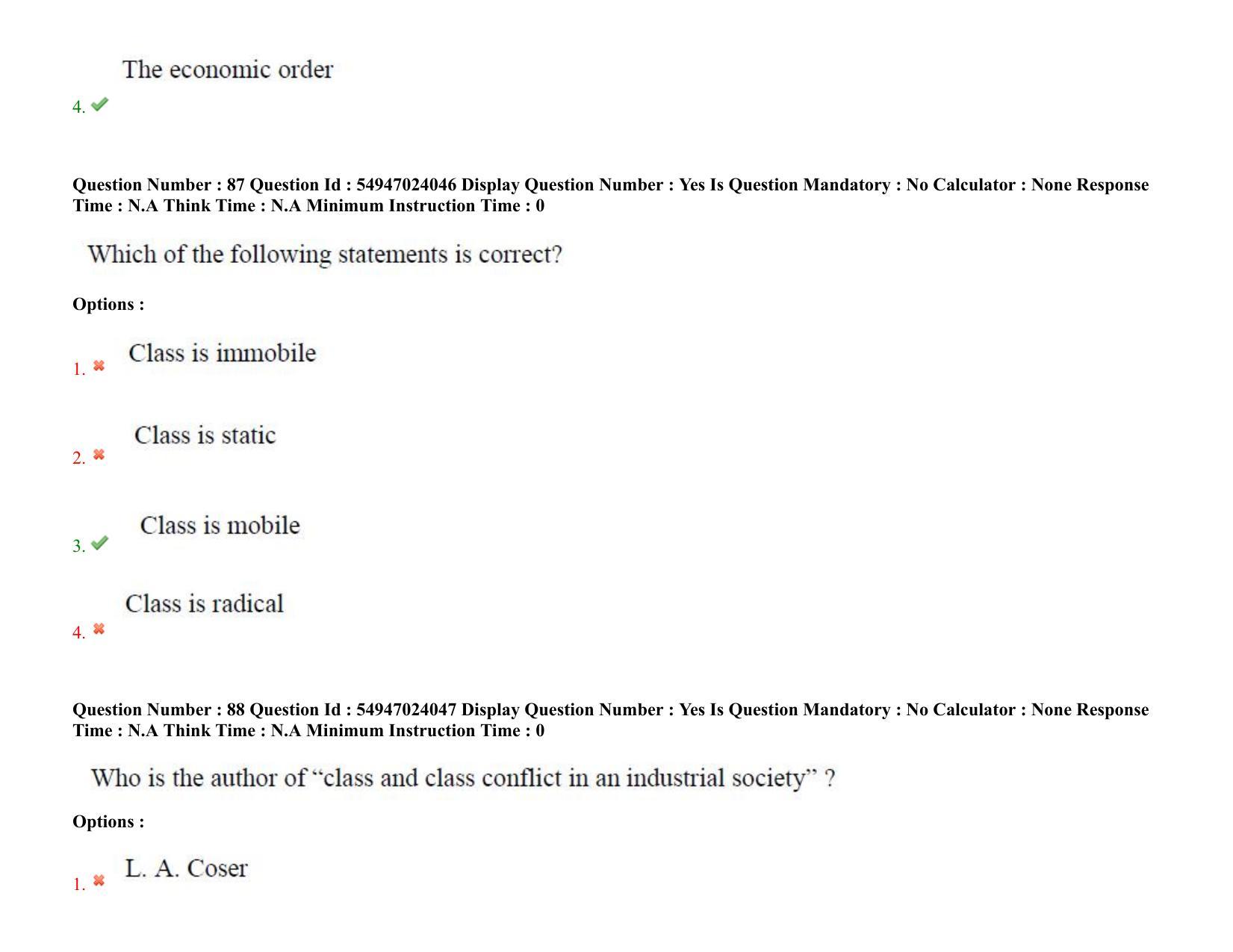 AP RCET 2022: Sociology-  17/10/2022 (Monday) Session-I Question Paper With keys - Page 62