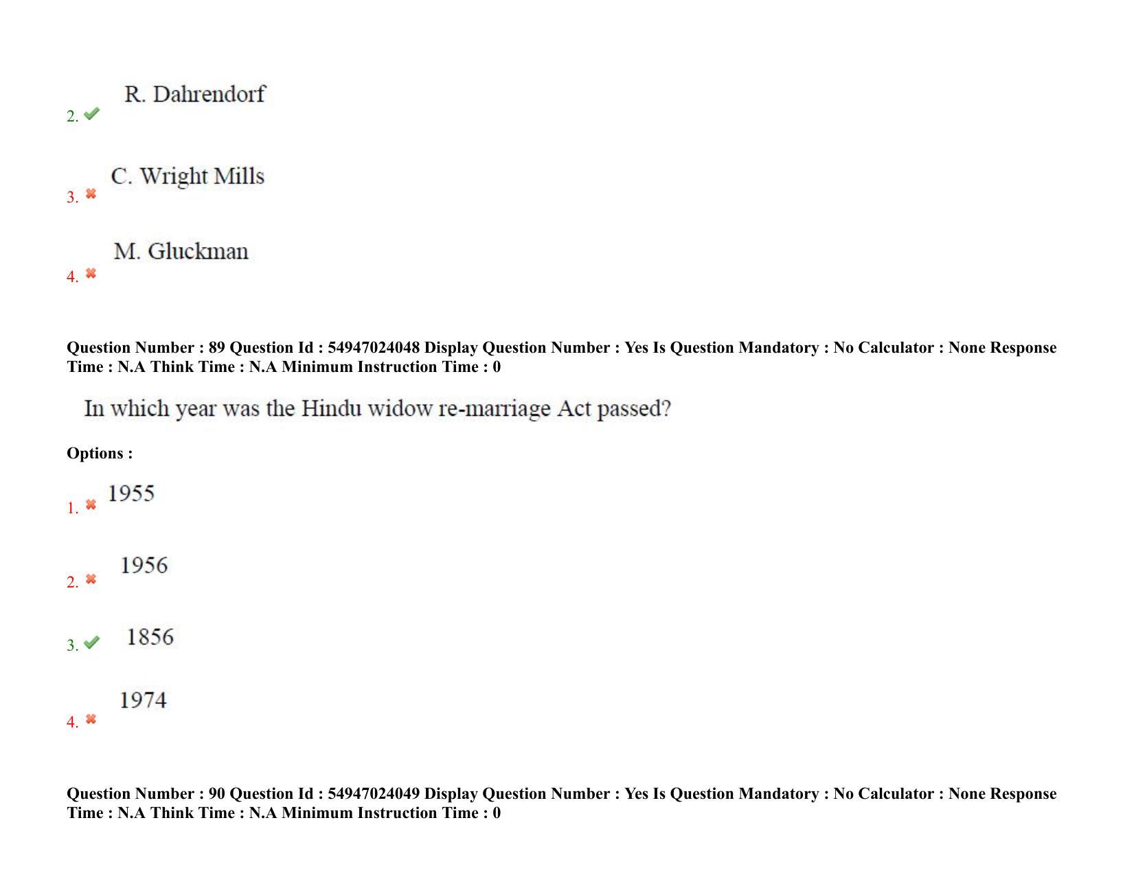 AP RCET 2022: Sociology-  17/10/2022 (Monday) Session-I Question Paper With keys - Page 63