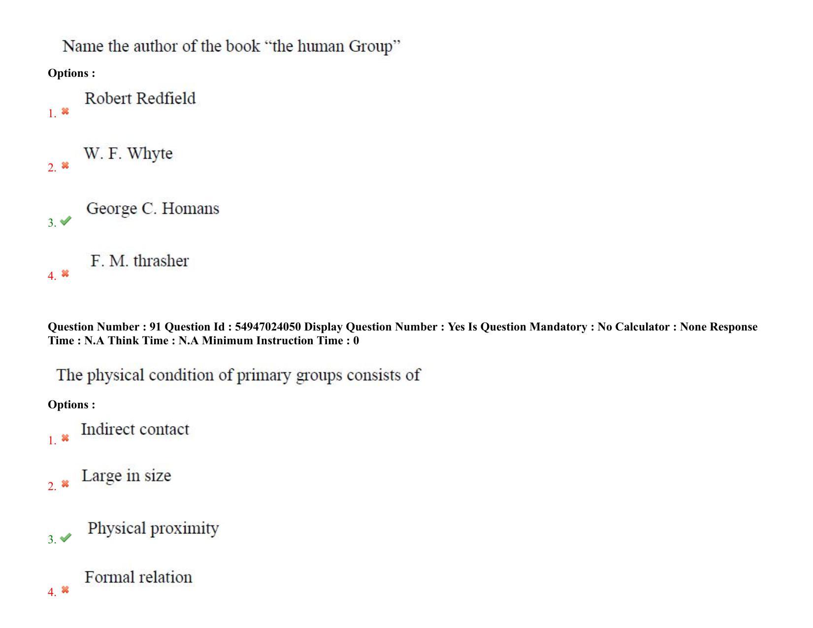 AP RCET 2022: Sociology-  17/10/2022 (Monday) Session-I Question Paper With keys - Page 64