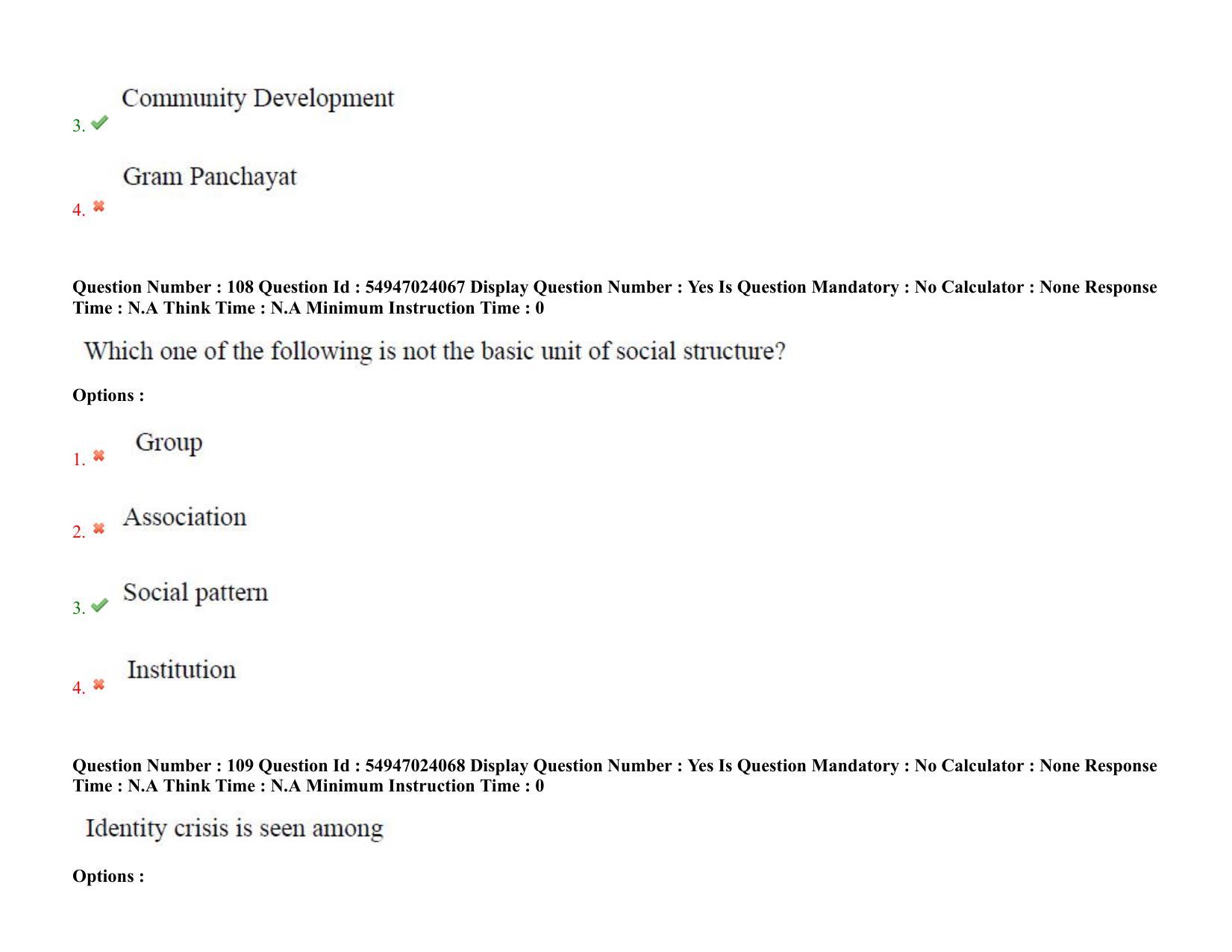AP RCET 2022: Sociology-  17/10/2022 (Monday) Session-I Question Paper With keys - Page 74
