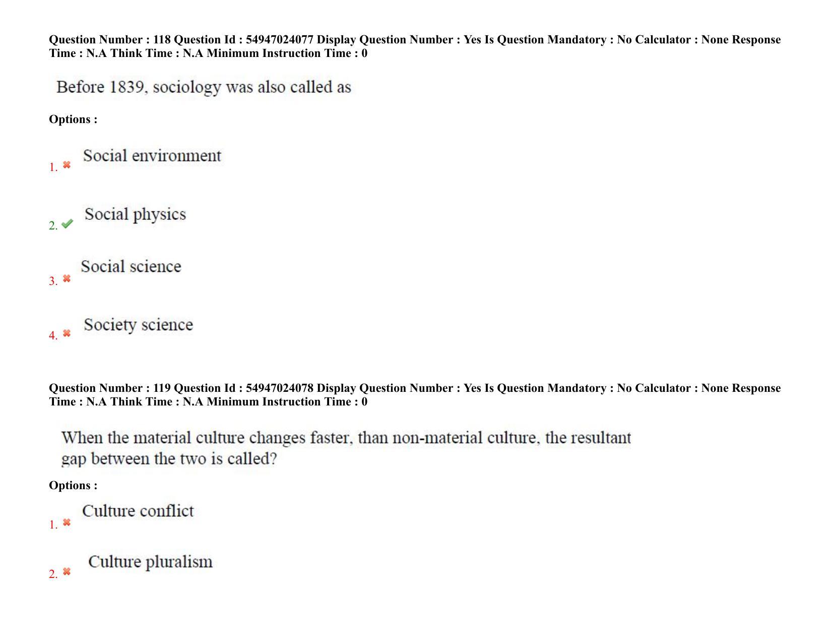 AP RCET 2022: Sociology-  17/10/2022 (Monday) Session-I Question Paper With keys - Page 80