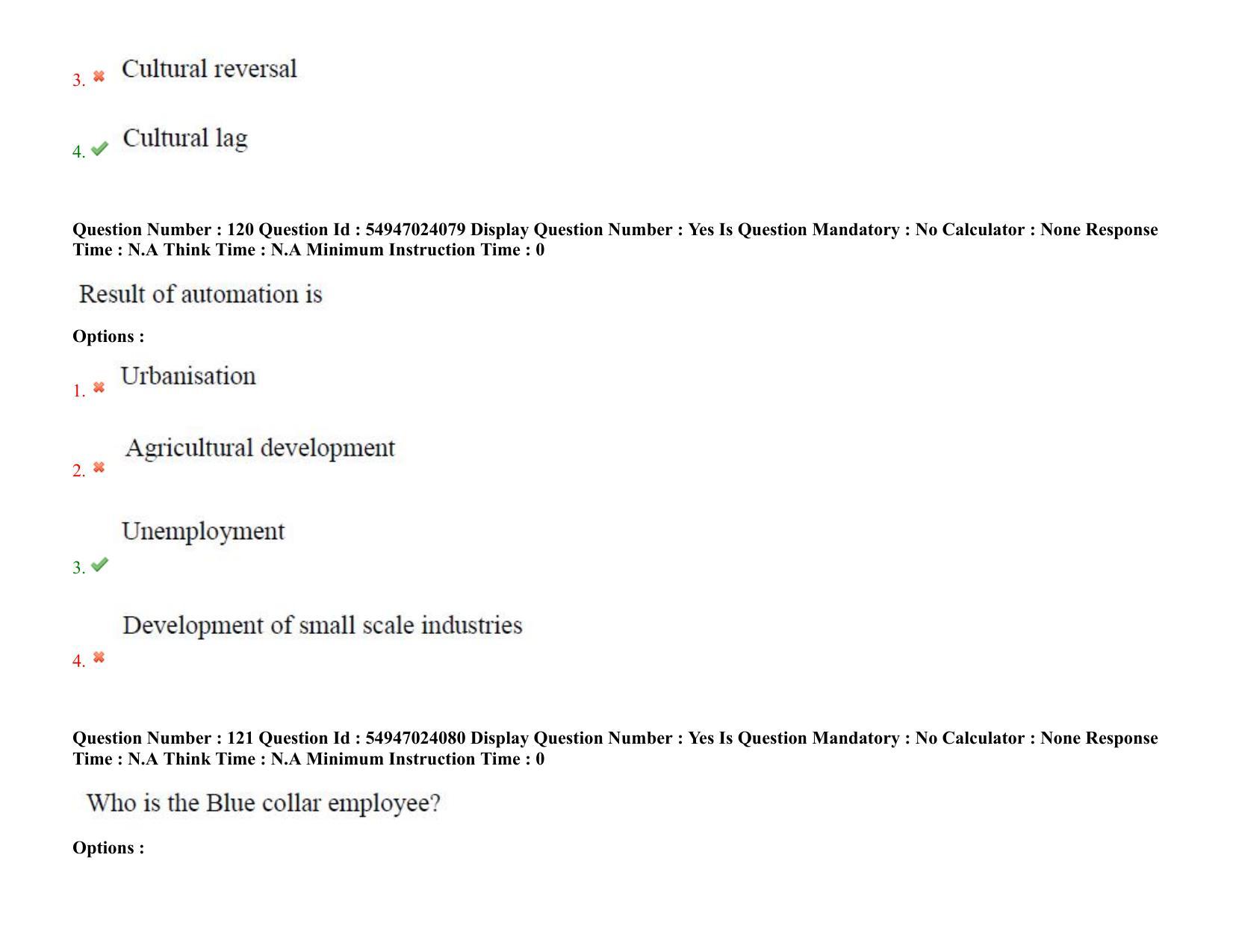 AP RCET 2022: Sociology-  17/10/2022 (Monday) Session-I Question Paper With keys - Page 81