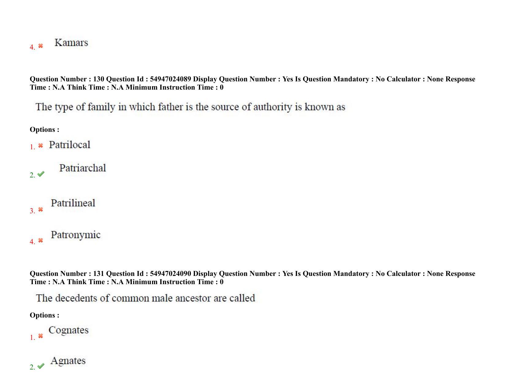 AP RCET 2022: Sociology-  17/10/2022 (Monday) Session-I Question Paper With keys - Page 87