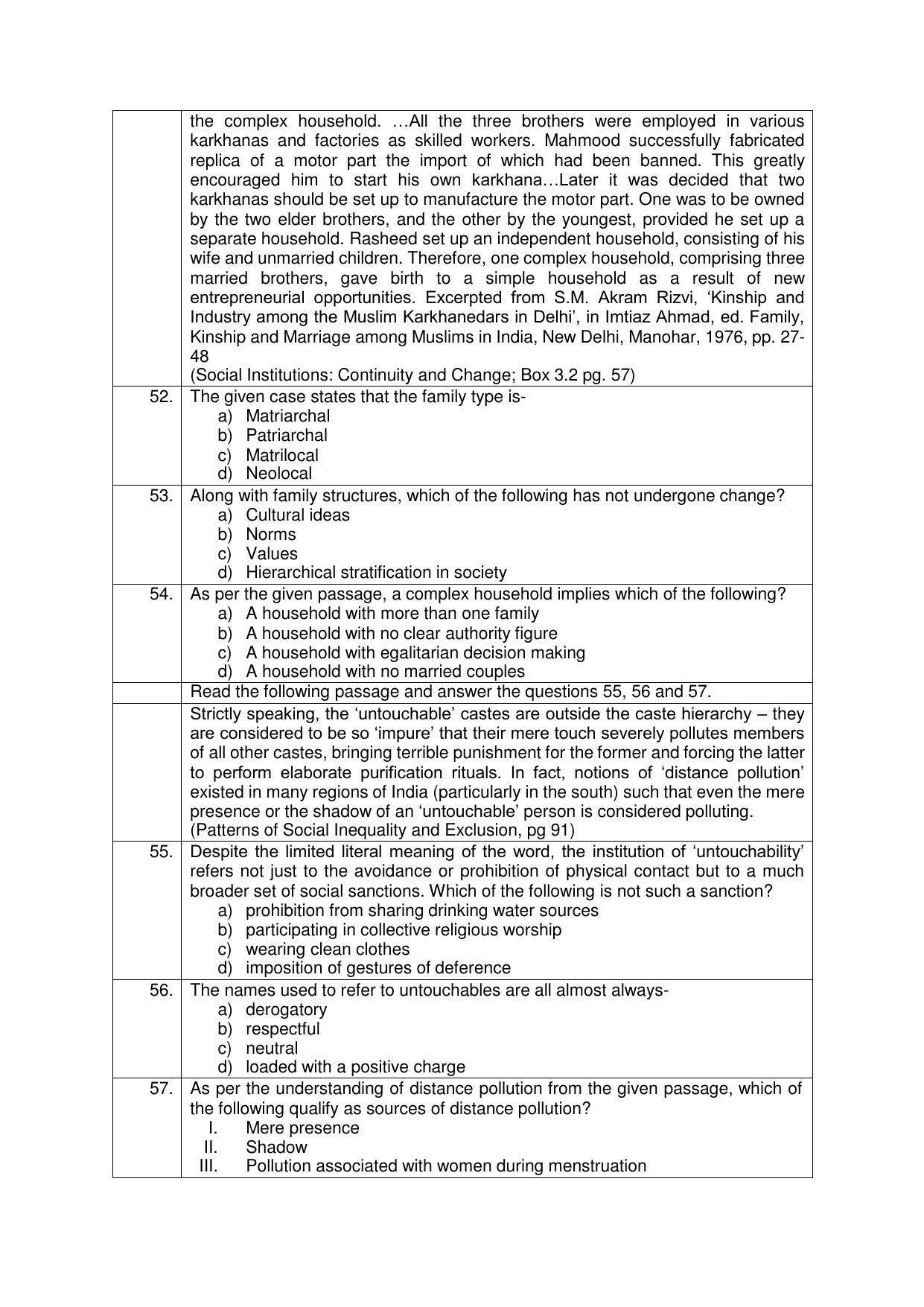 CBSE Class 12th Sociology Sample Question Paper 2021-22 - Page 8