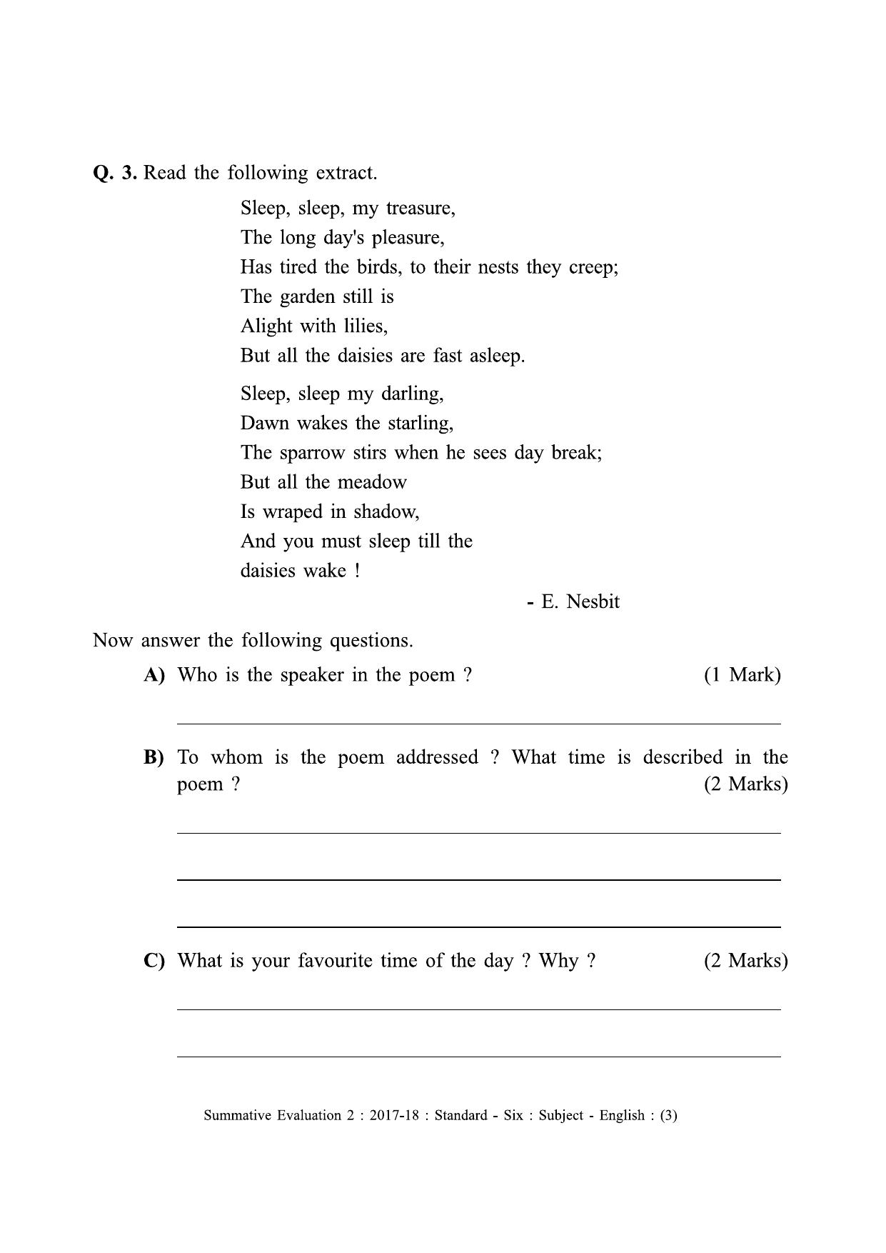 Maharashtra Board Class 6 English (First Language) Sample Question Paper - Page 3