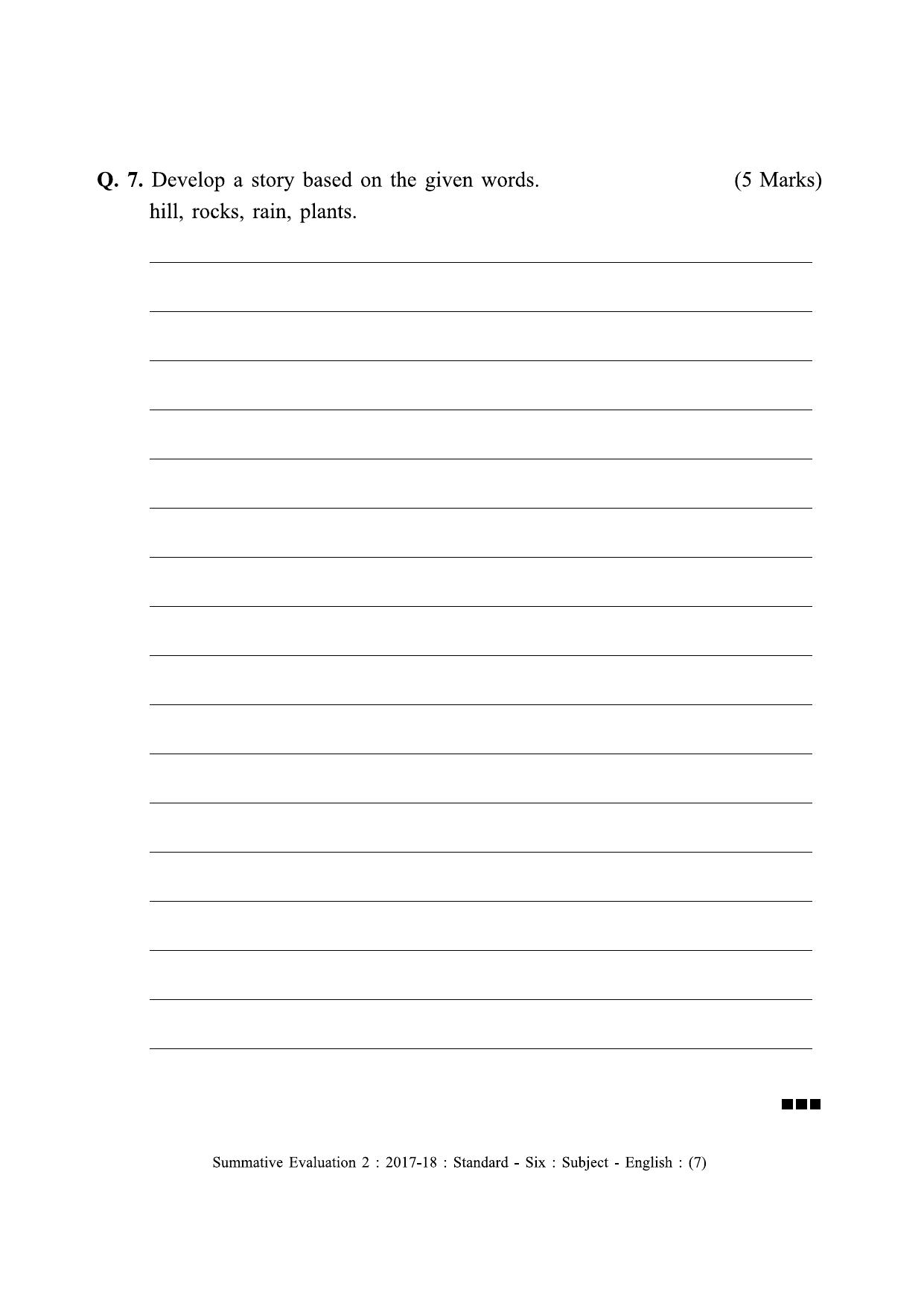 Maharashtra Board Class 6 English (First Language) Sample Question Paper - Page 7