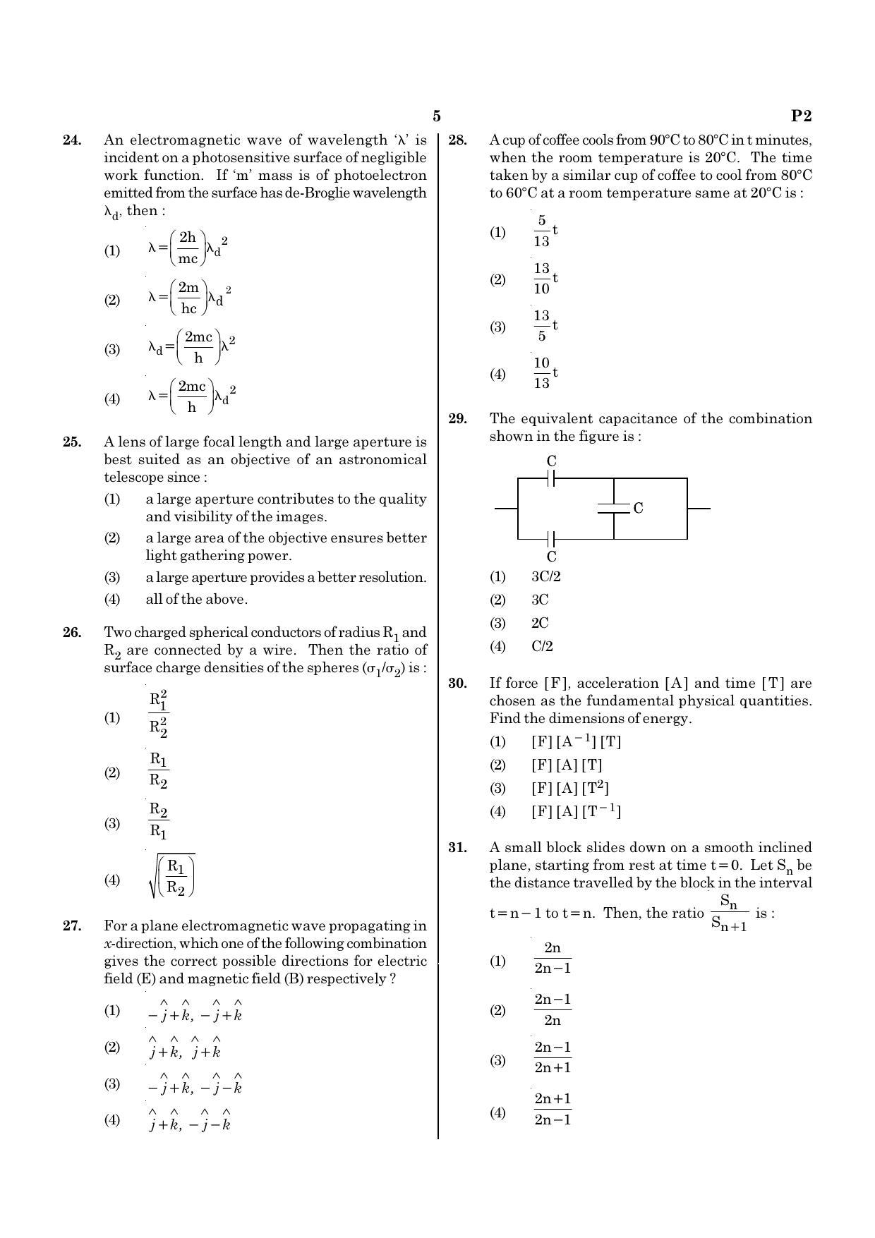 NEET P2 2021 Question Paper - Page 5