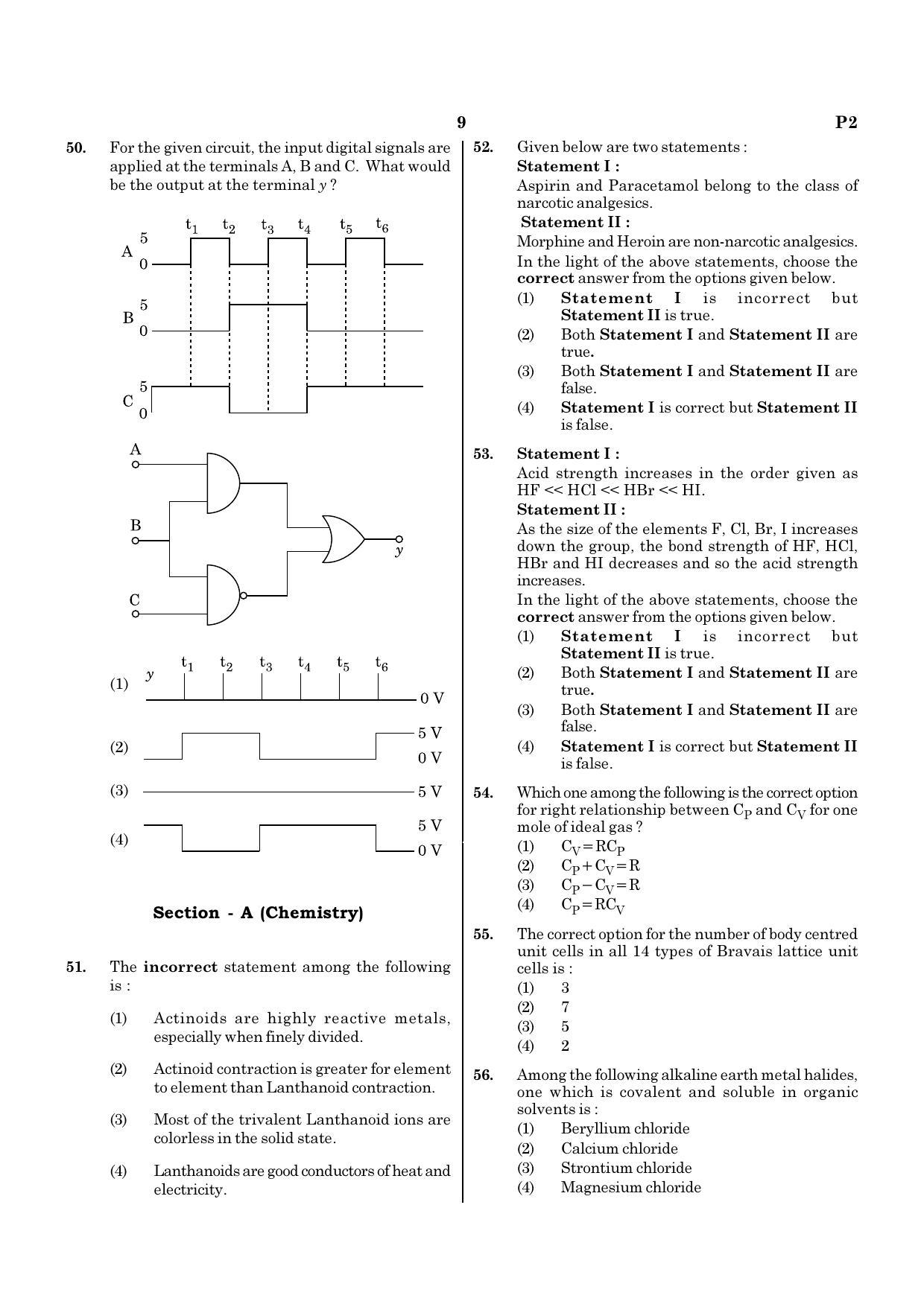 NEET P2 2021 Question Paper - Page 9