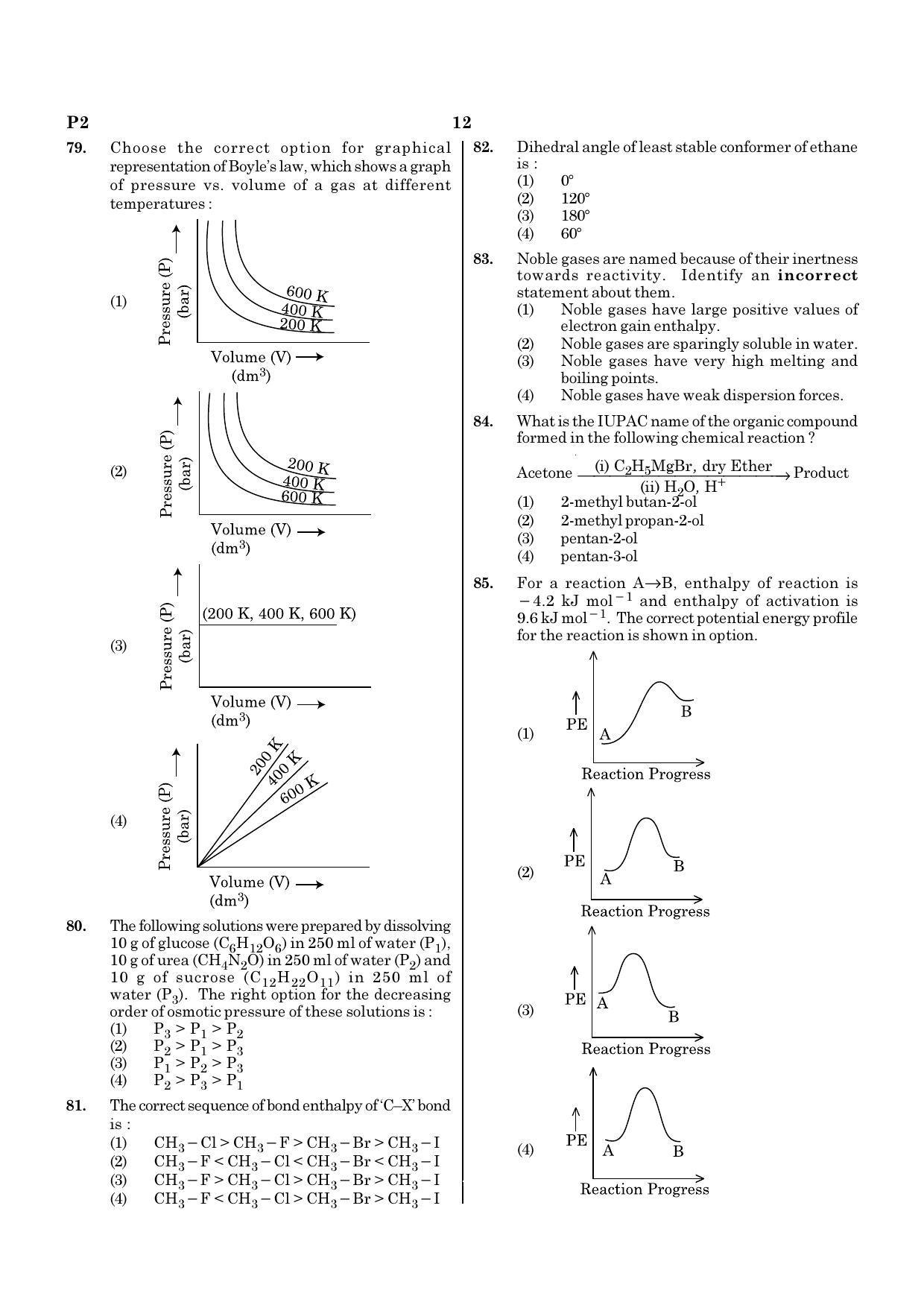 NEET P2 2021 Question Paper - Page 12