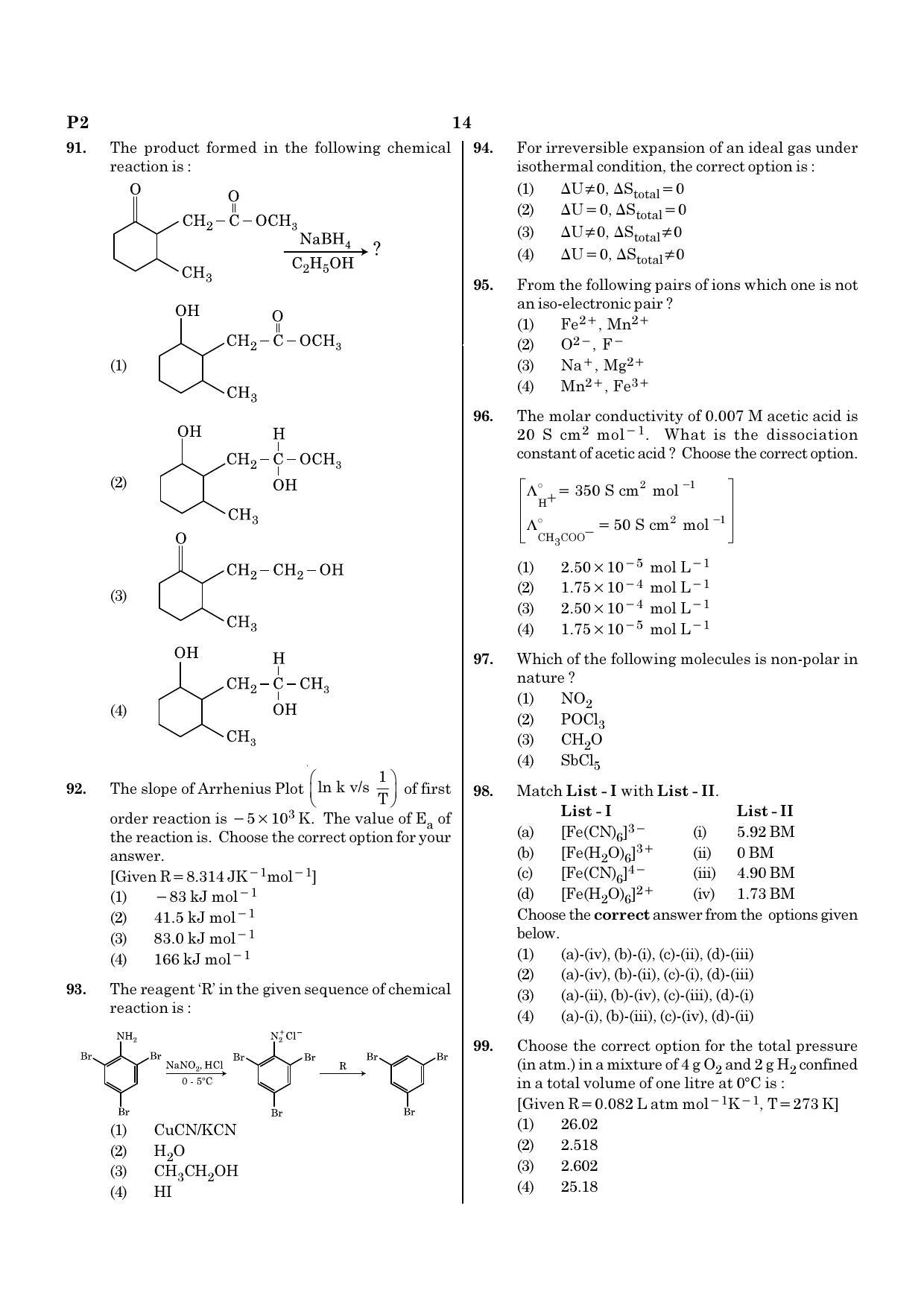NEET P2 2021 Question Paper - Page 14