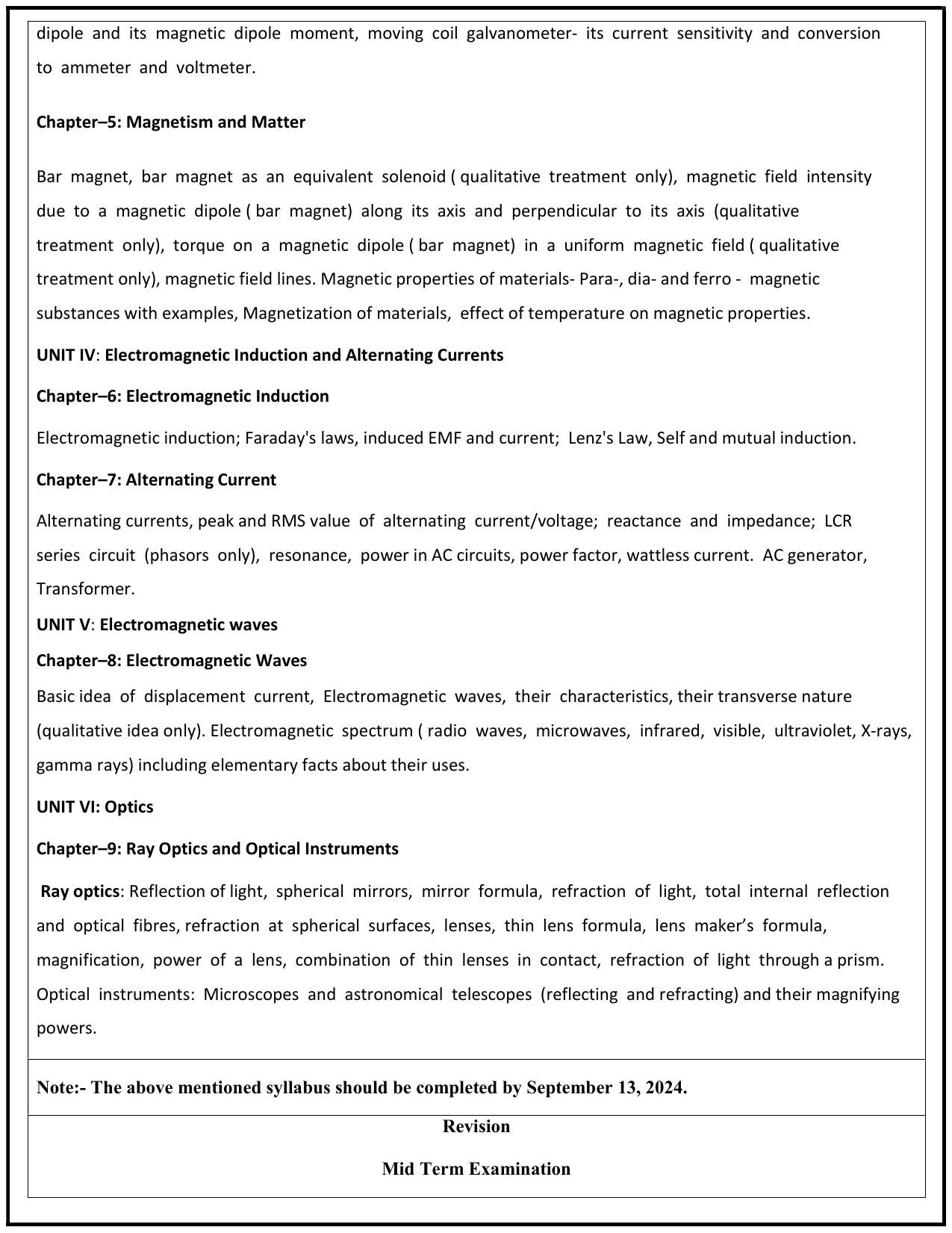 Edudel Class 12 Physics (English Medium) Syllabus 2025 - Page 2