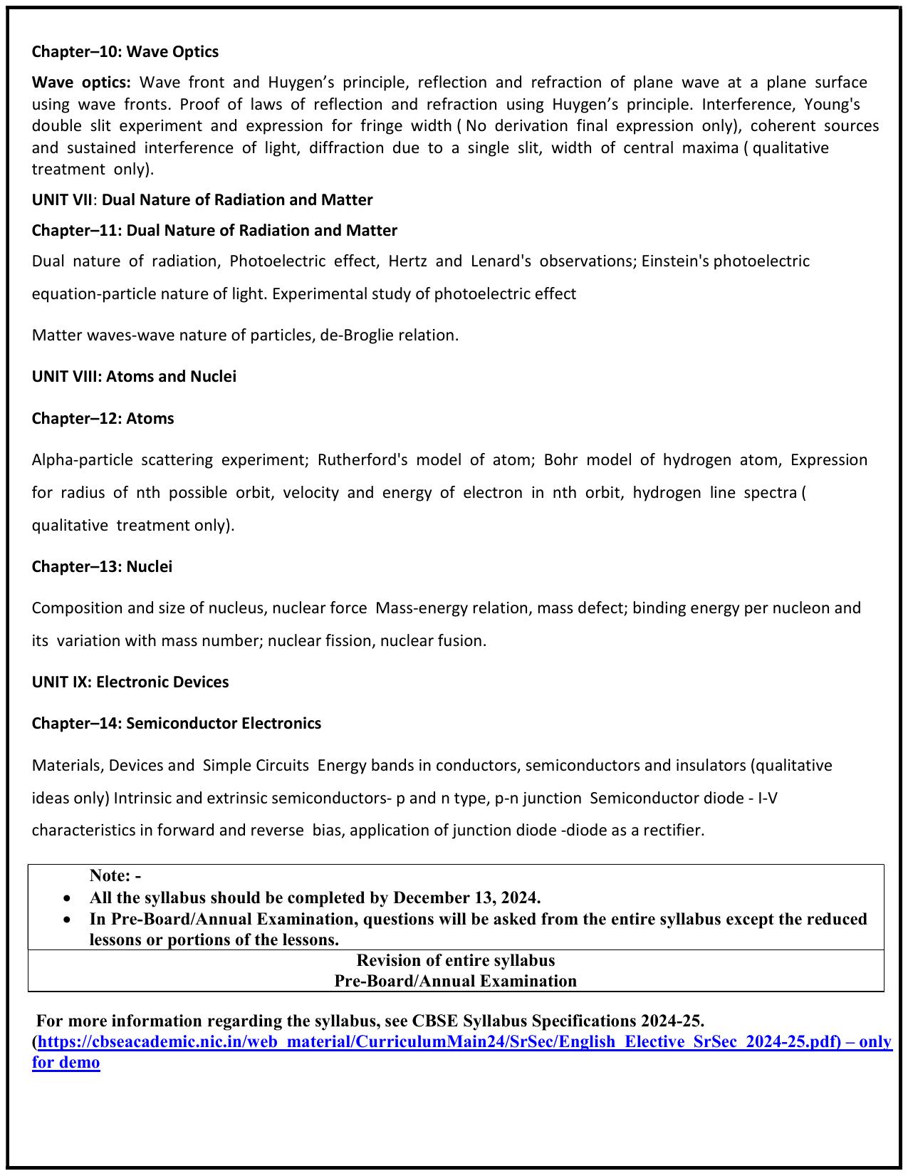 Edudel Class 12 Physics (English Medium) Syllabus 2025 - Page 3