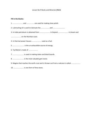 Worksheet for Class 5 Science Rock and Minerals Assignment 2
