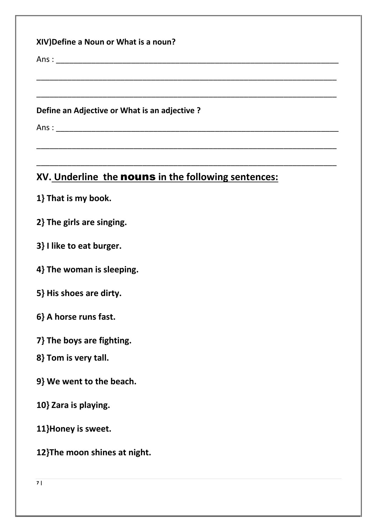 Worksheet for Class 1 English Assignment 70 - Page 7