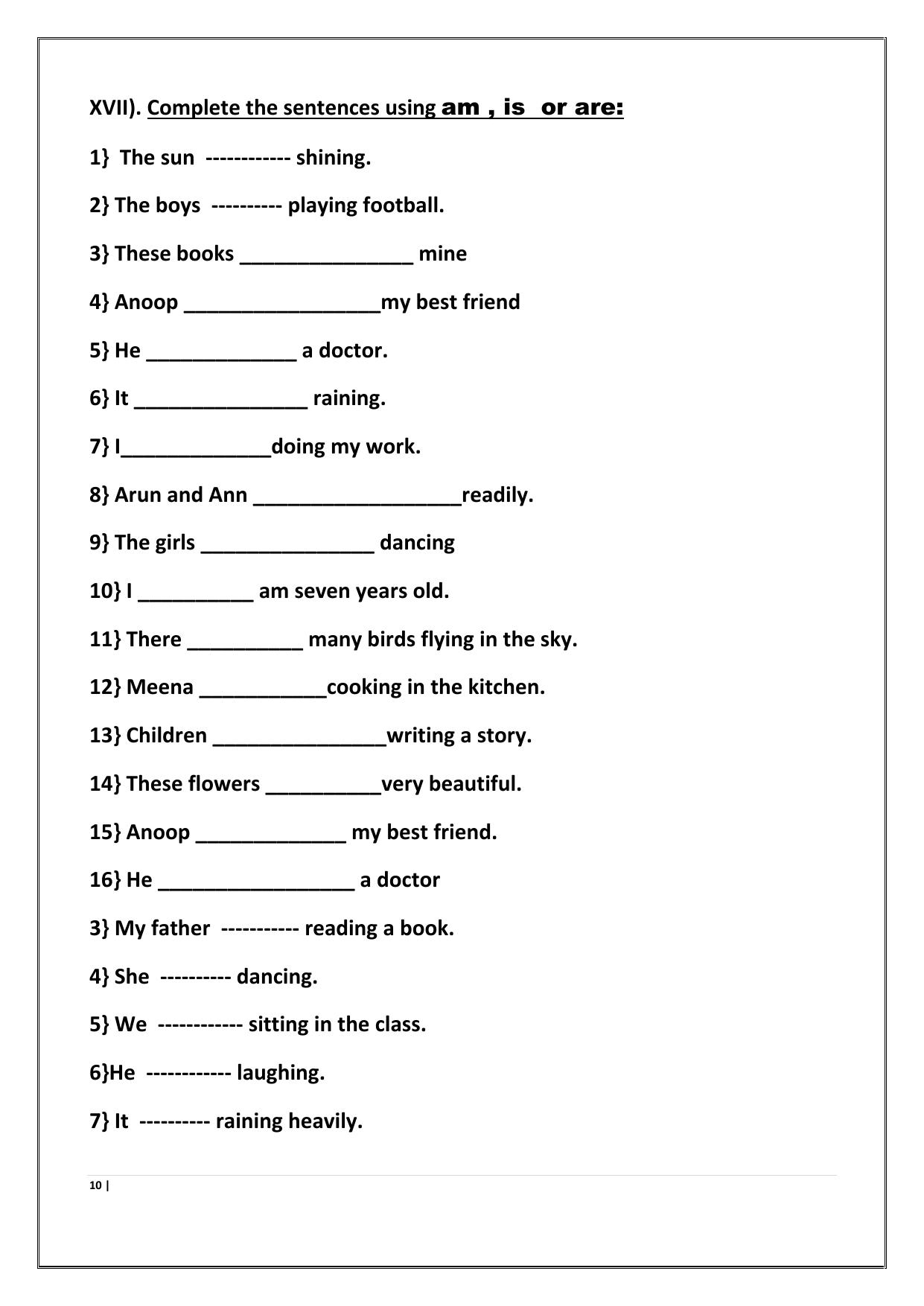 Worksheet for Class 1 English Assignment 70 - Page 10