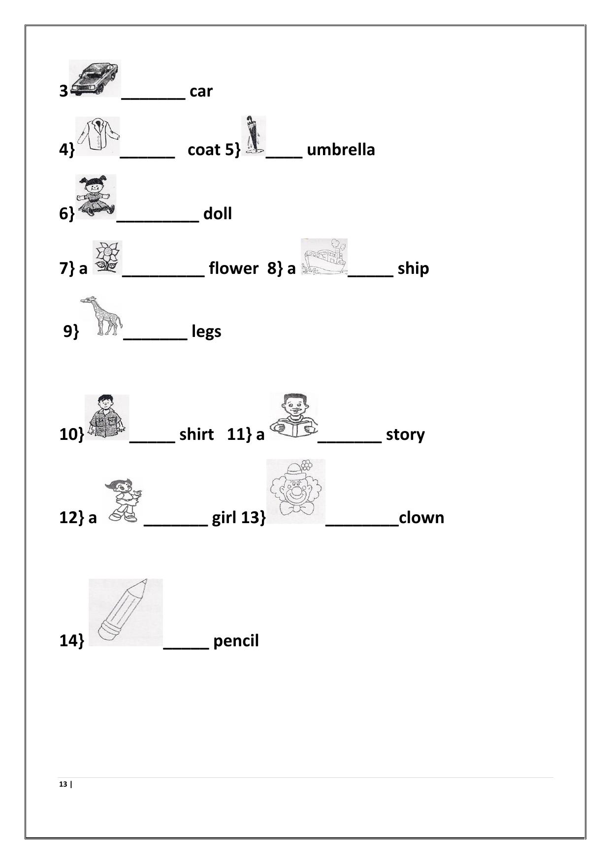 Worksheet for Class 1 English Assignment 70 - Page 13