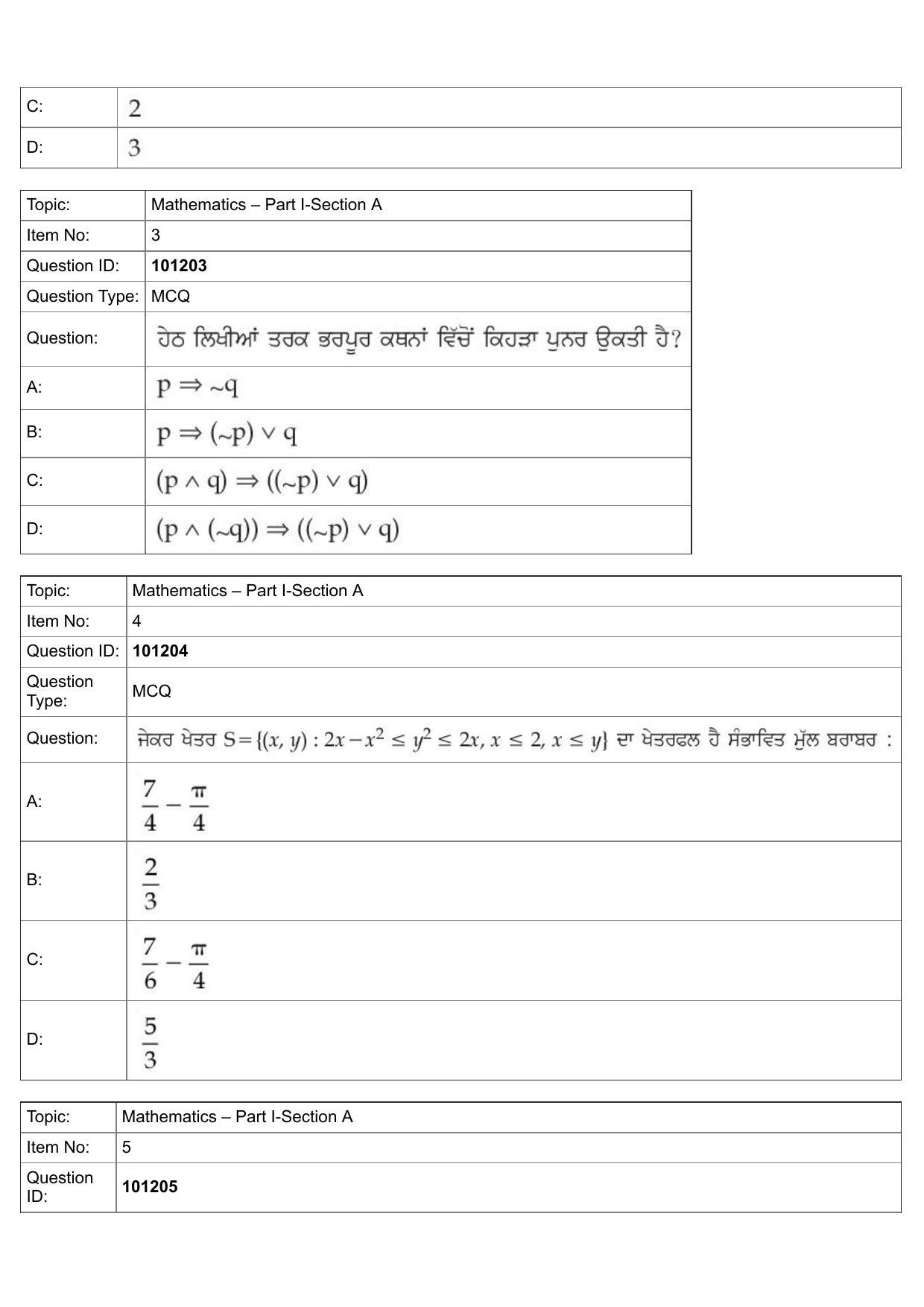 JEE Mains 2022: B Arch & B Planning Punjabi (Shift 1) 30-07-2022 Question Paper - Page 2