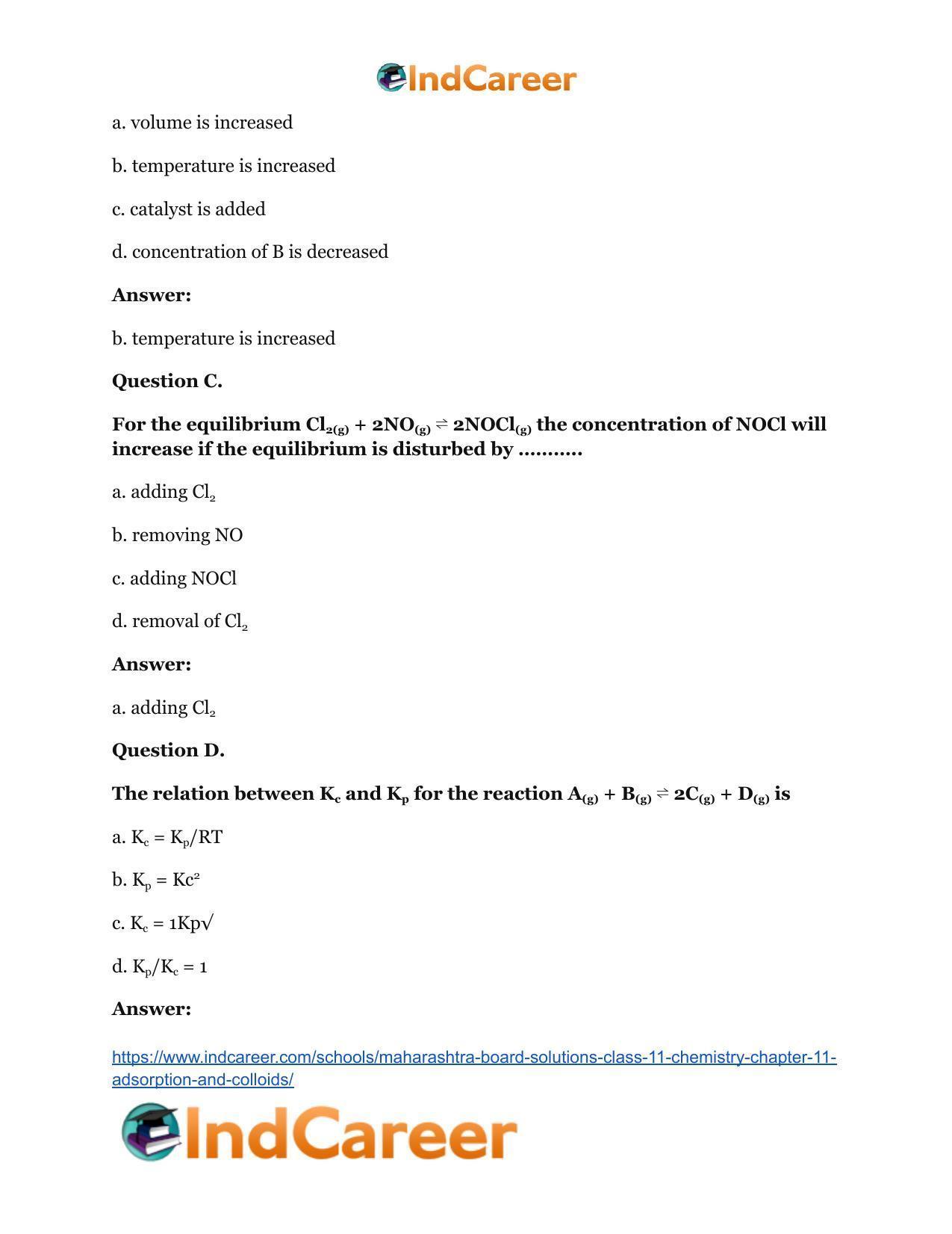 Maharashtra Board Solutions Class 11-Chemistry: Chapter 12- Chemical Equilibrium - Page 3
