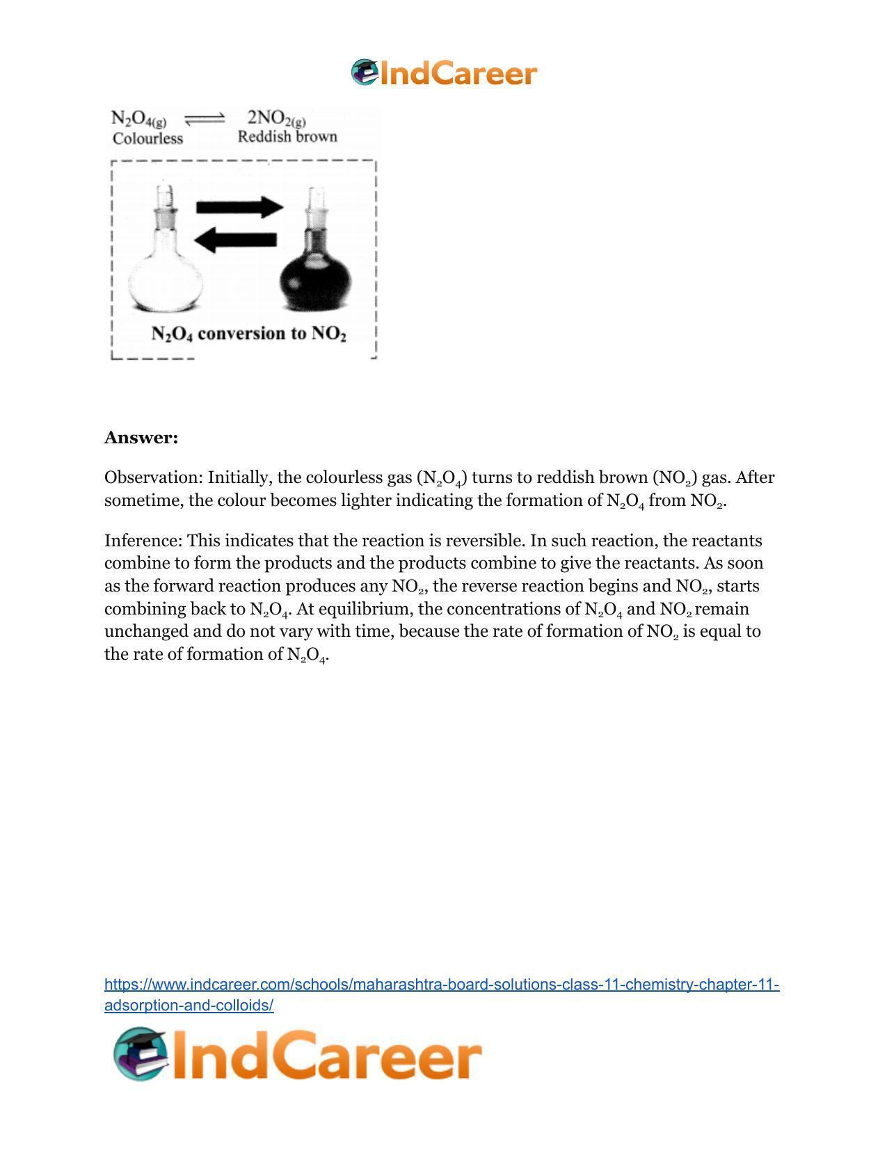 Maharashtra Board Solutions Class 11-Chemistry: Chapter 12- Chemical Equilibrium - Page 20
