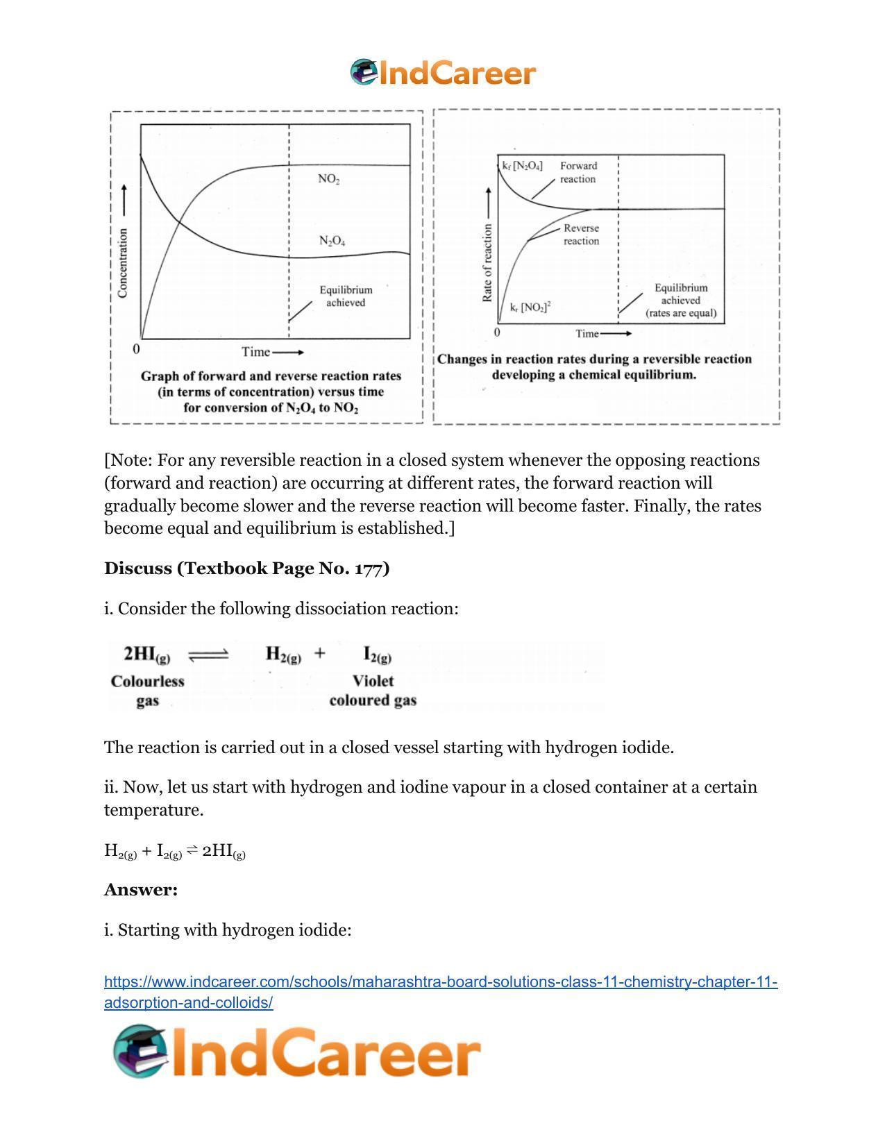 Maharashtra Board Solutions Class 11-Chemistry: Chapter 12- Chemical Equilibrium - Page 21