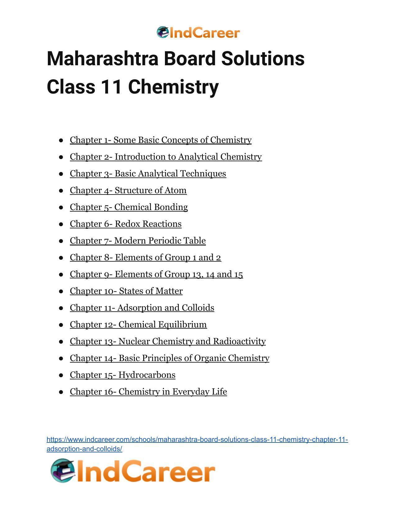 Maharashtra Board Solutions Class 11-Chemistry: Chapter 12- Chemical Equilibrium - Page 27