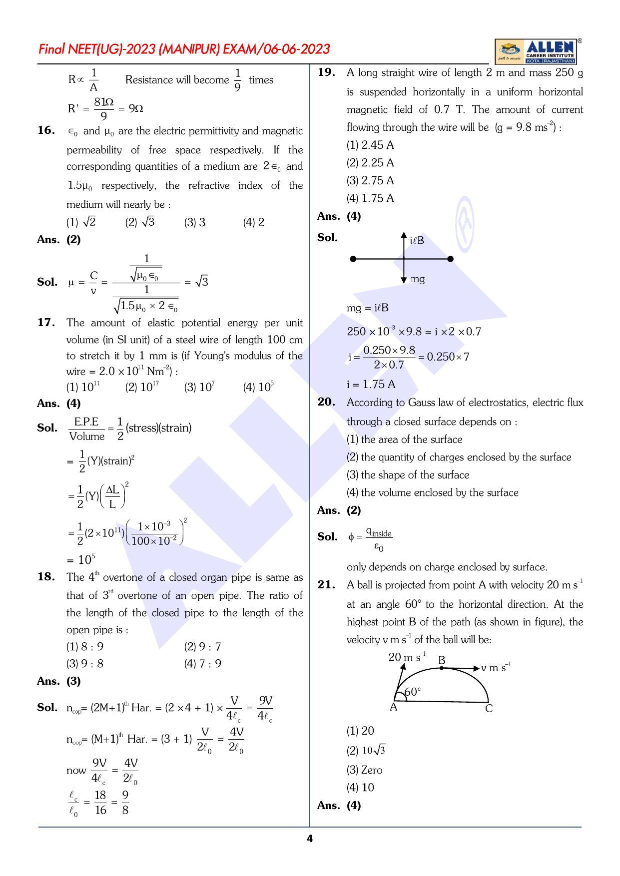 NEET 2023 Question Paper C4 - Page 4