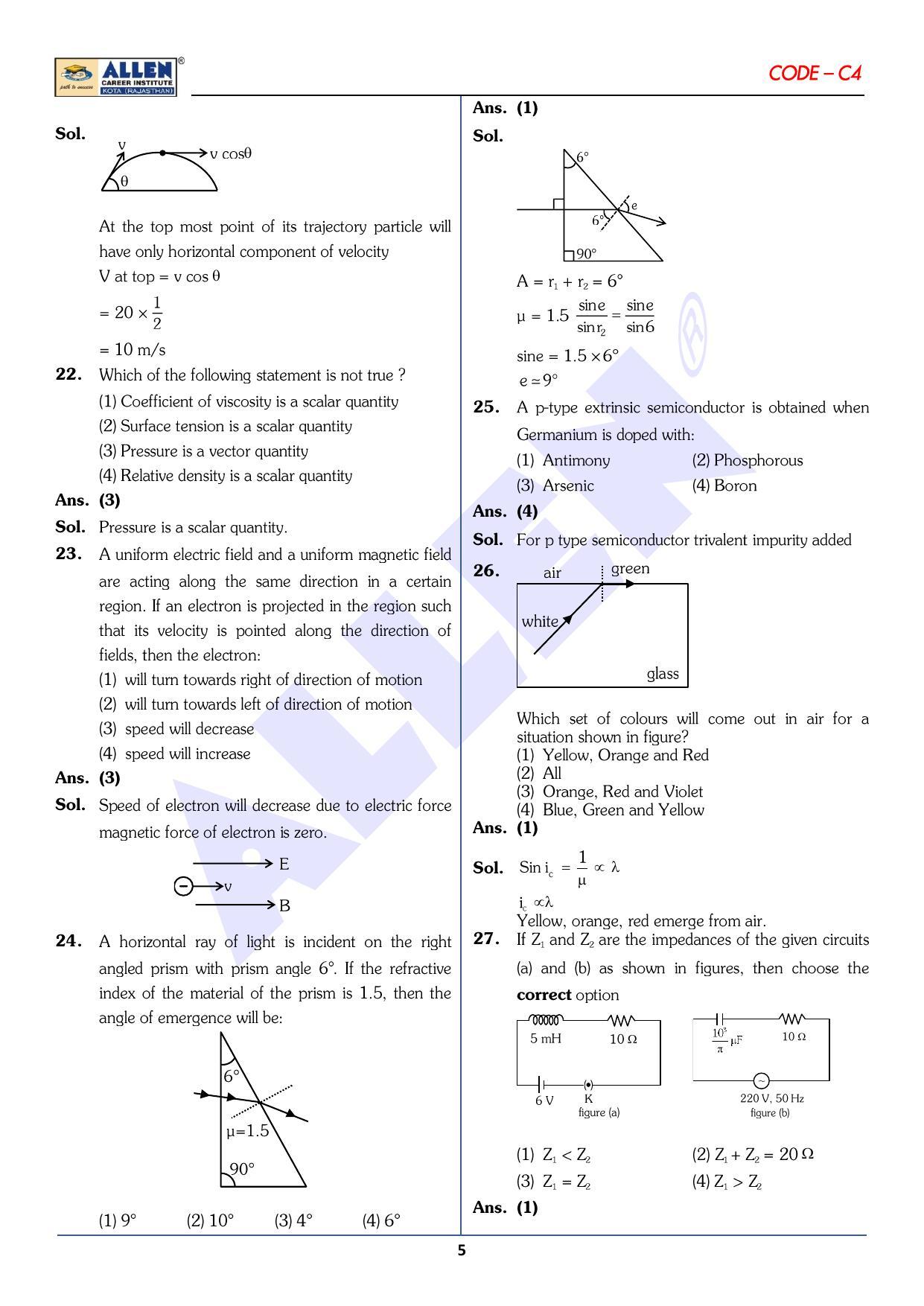 NEET 2023 Question Paper C4 - Page 5