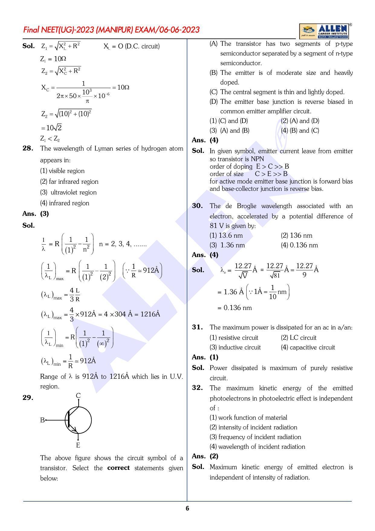 NEET 2023 Question Paper C4 - Page 6