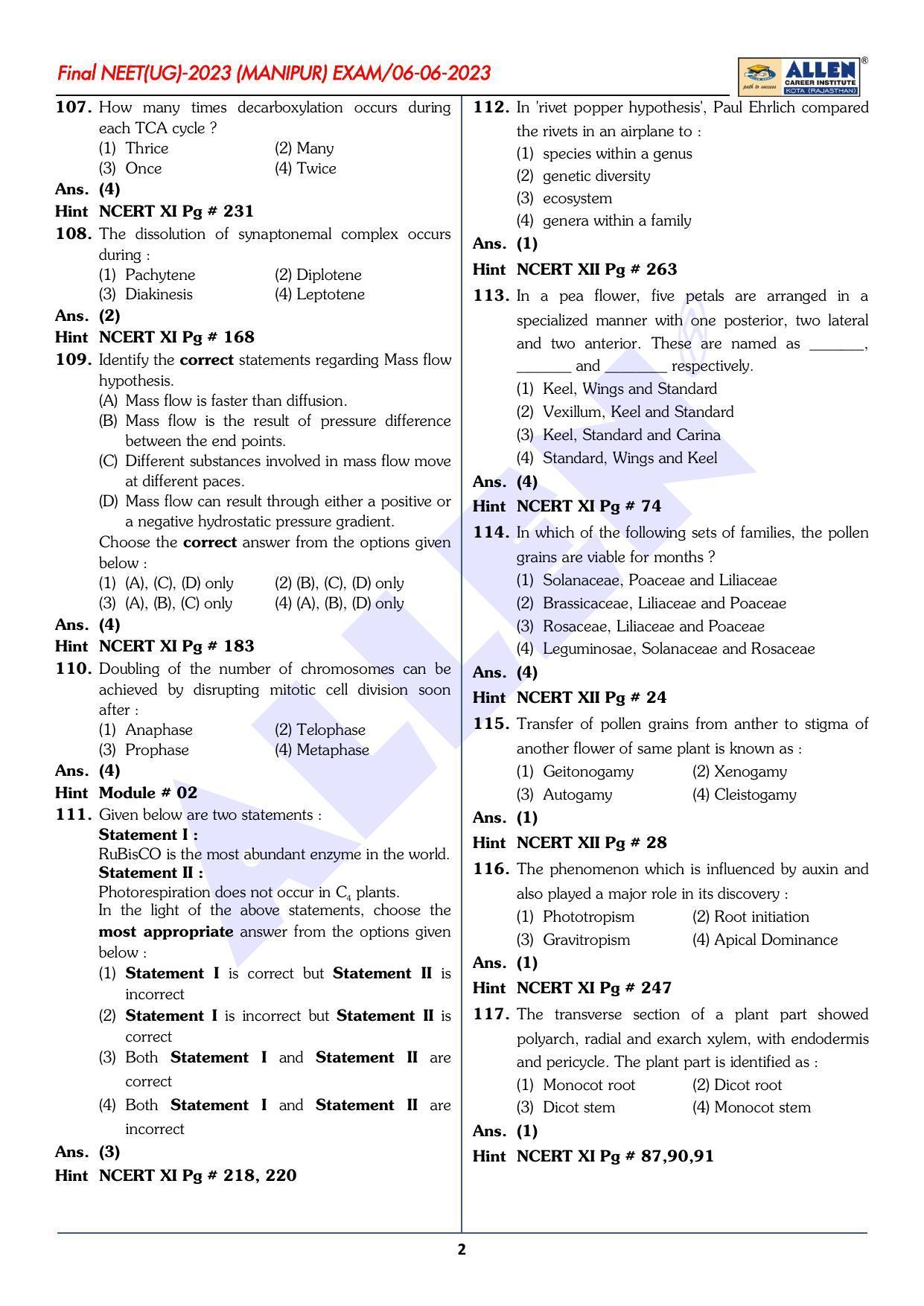 NEET 2023 Question Paper C4 - Page 19
