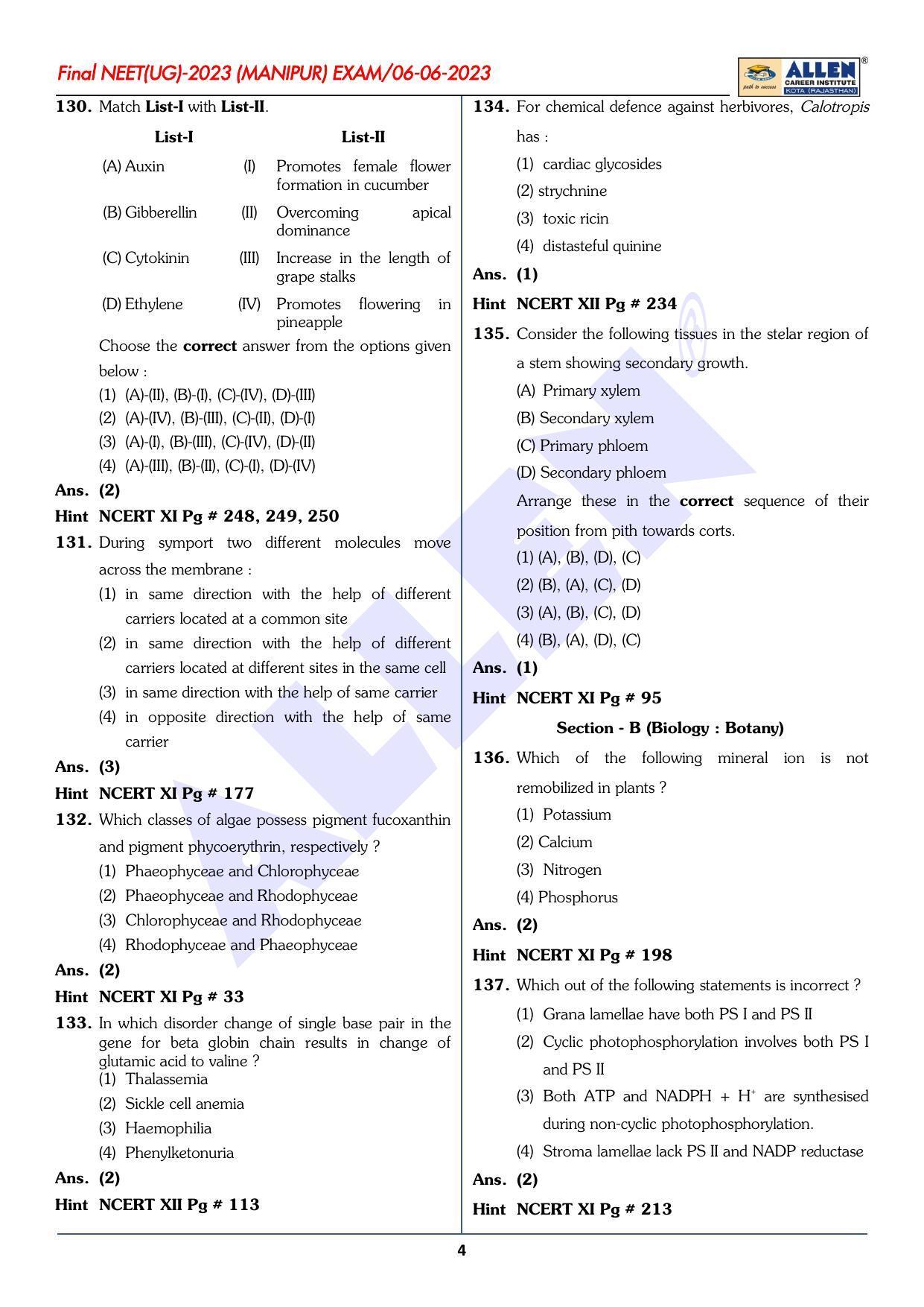 NEET 2023 Question Paper C4 - Page 21