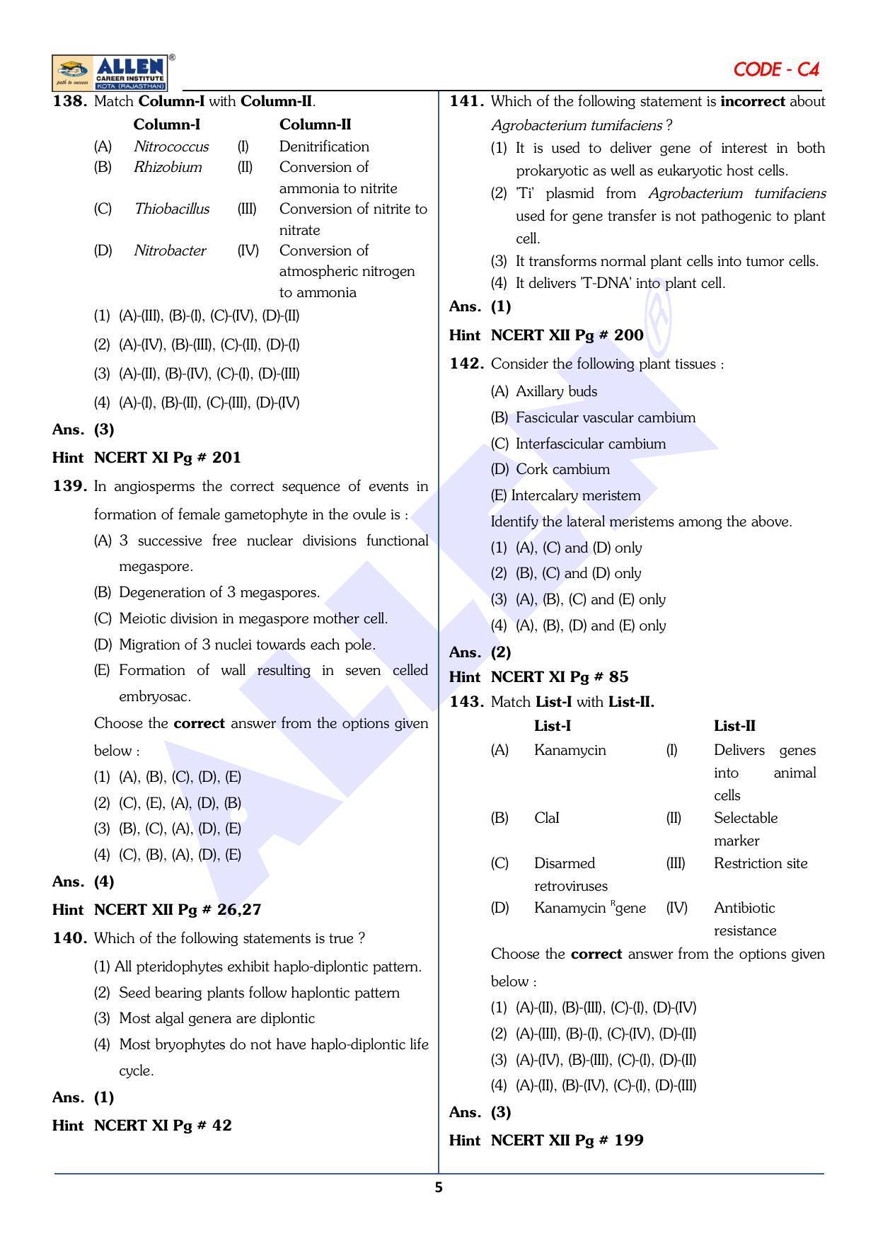 NEET 2023 Question Paper C4 - Page 22
