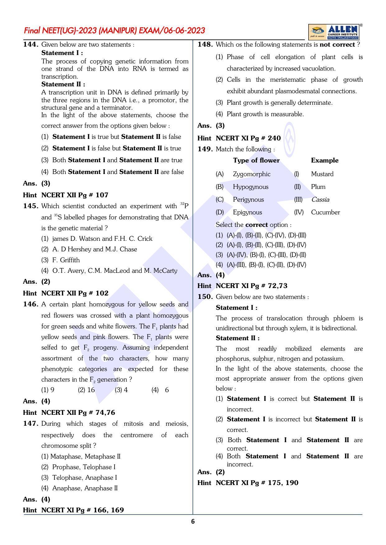 NEET 2023 Question Paper C4 - Page 23