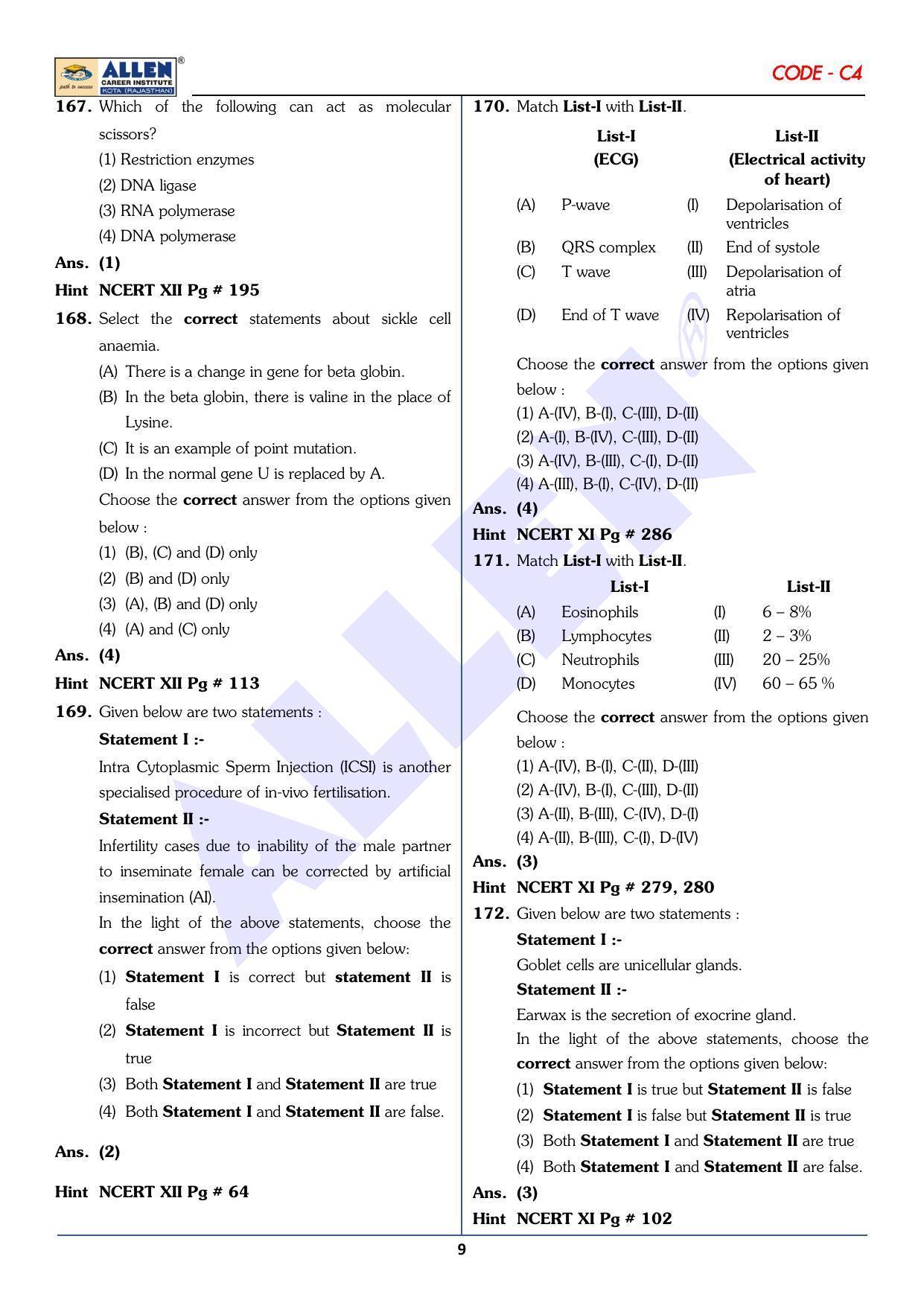 NEET 2023 Question Paper C4 - Page 26