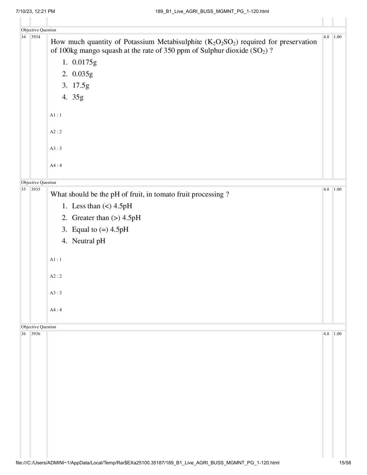 ICAR AIEEA PG 2023 AGRI BUSINESS MANAGEMENT Question Paper - Page 15