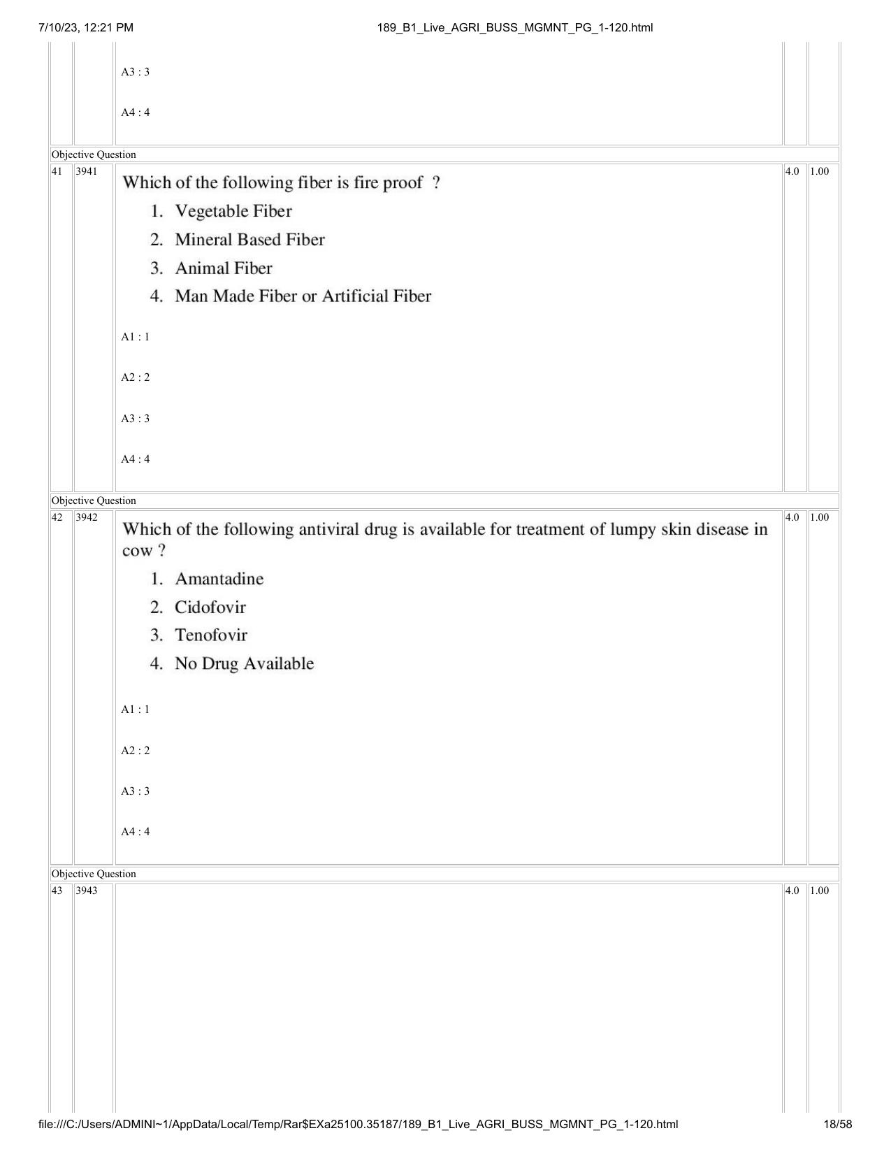 ICAR AIEEA PG 2023 AGRI BUSINESS MANAGEMENT Question Paper - Page 18