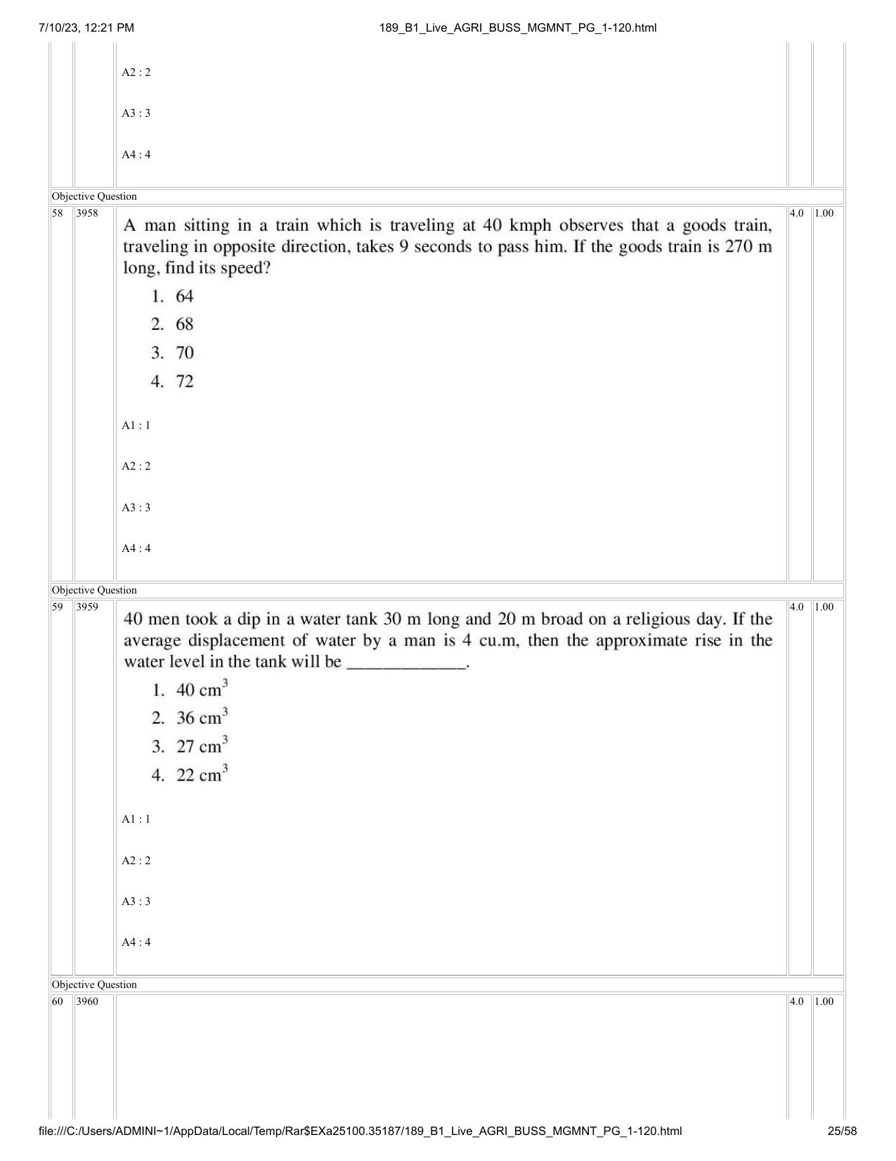 ICAR AIEEA PG 2023 AGRI BUSINESS MANAGEMENT Question Paper - Page 25