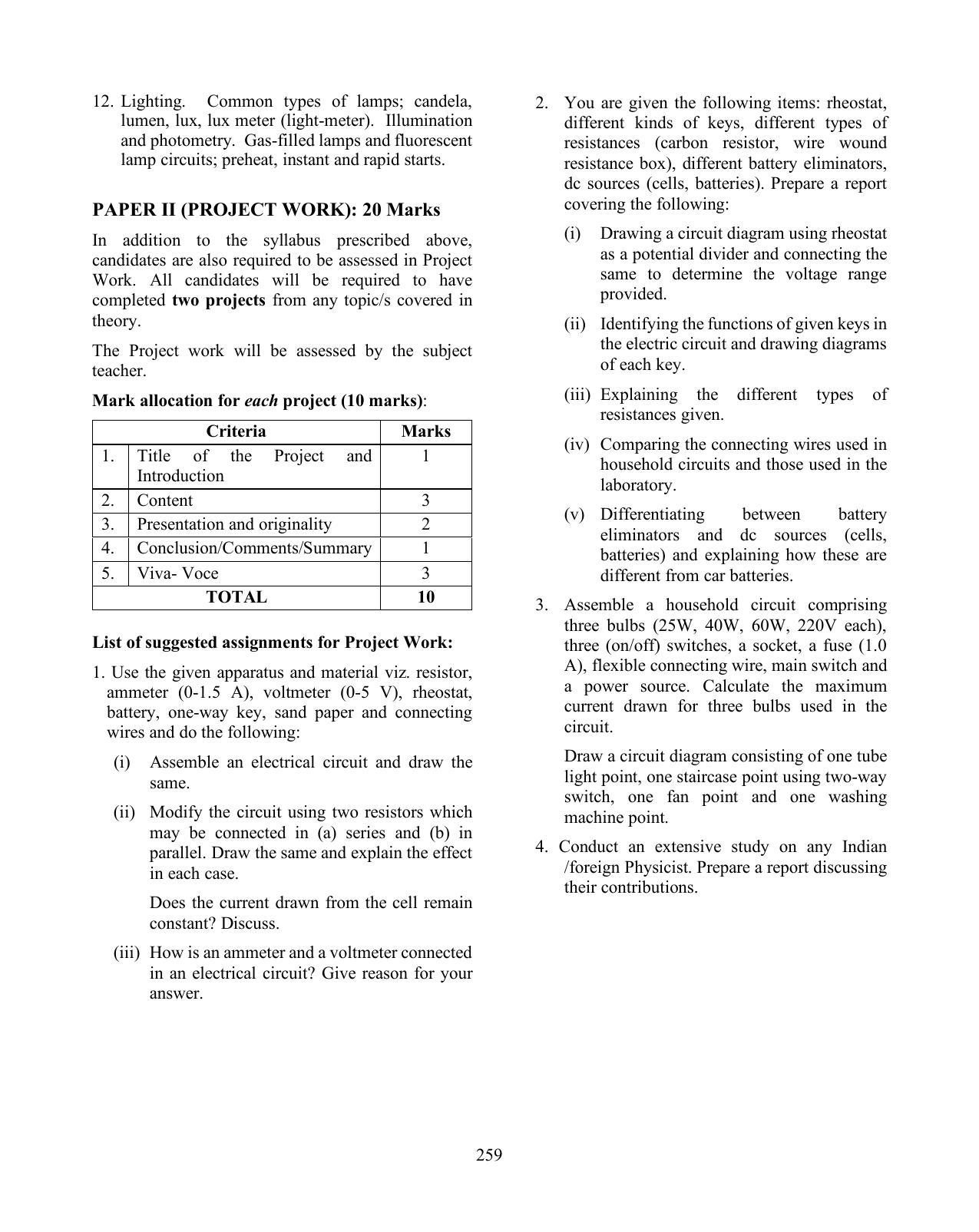 ISC Class XI & XII Electricity & Electronics Syllabus - Page 2