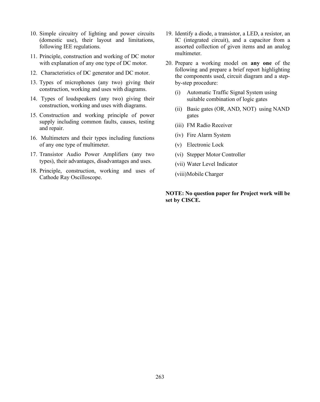 ISC Class XI & XII Electricity & Electronics Syllabus - Page 6