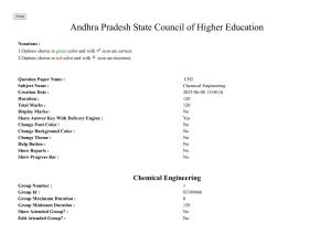 AP PGCET 2025 Chemical Engineering Paper with Answer Key