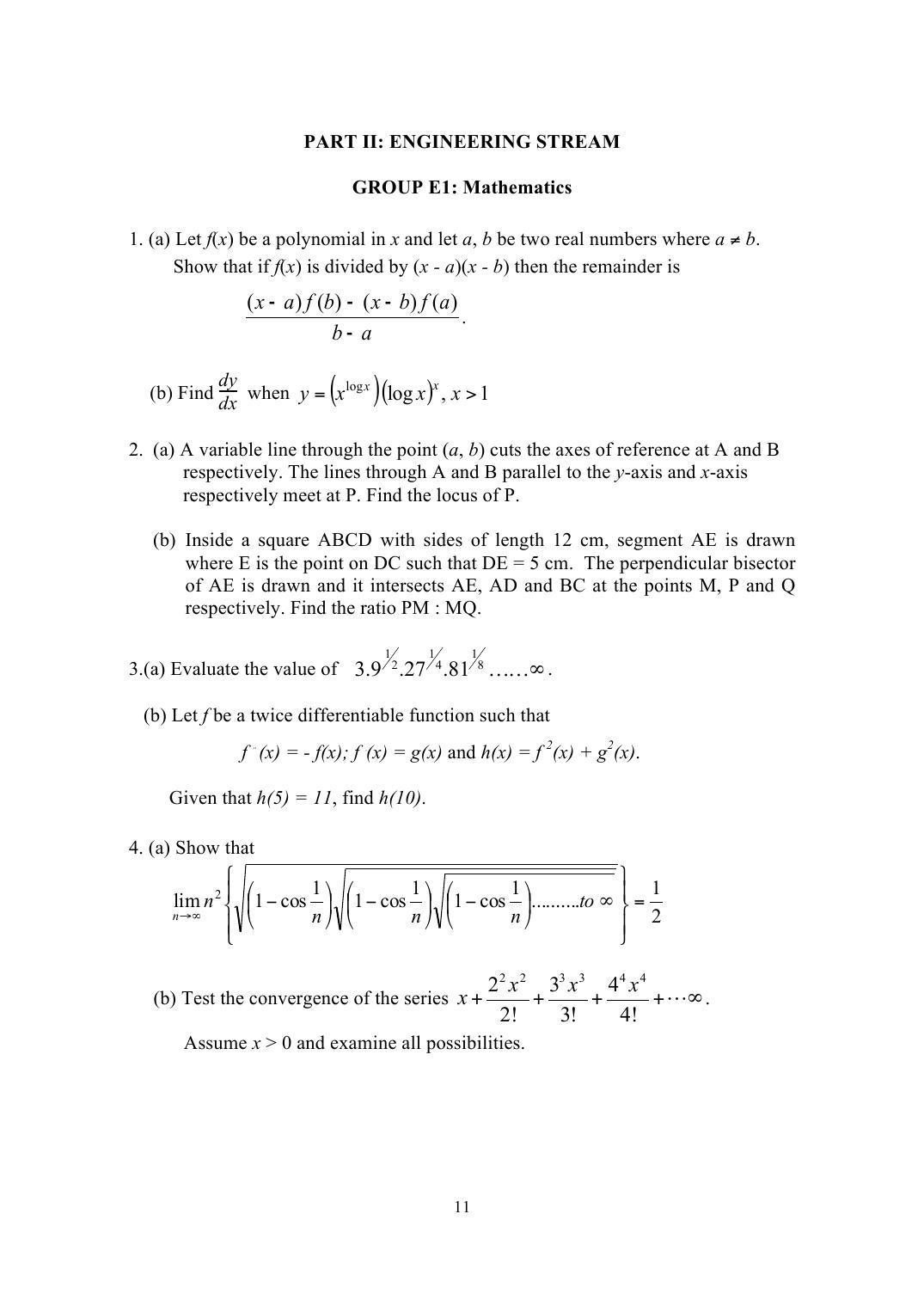 ISI Admission Test M.Tech (QROR) PQB 2015 Sample Paper - Page 11
