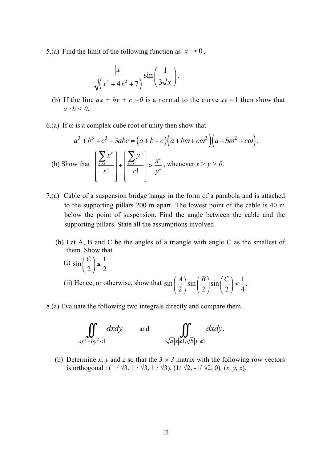 ISI Admission Test M.Tech (QROR) PQB 2015 Sample Paper - Page 12
