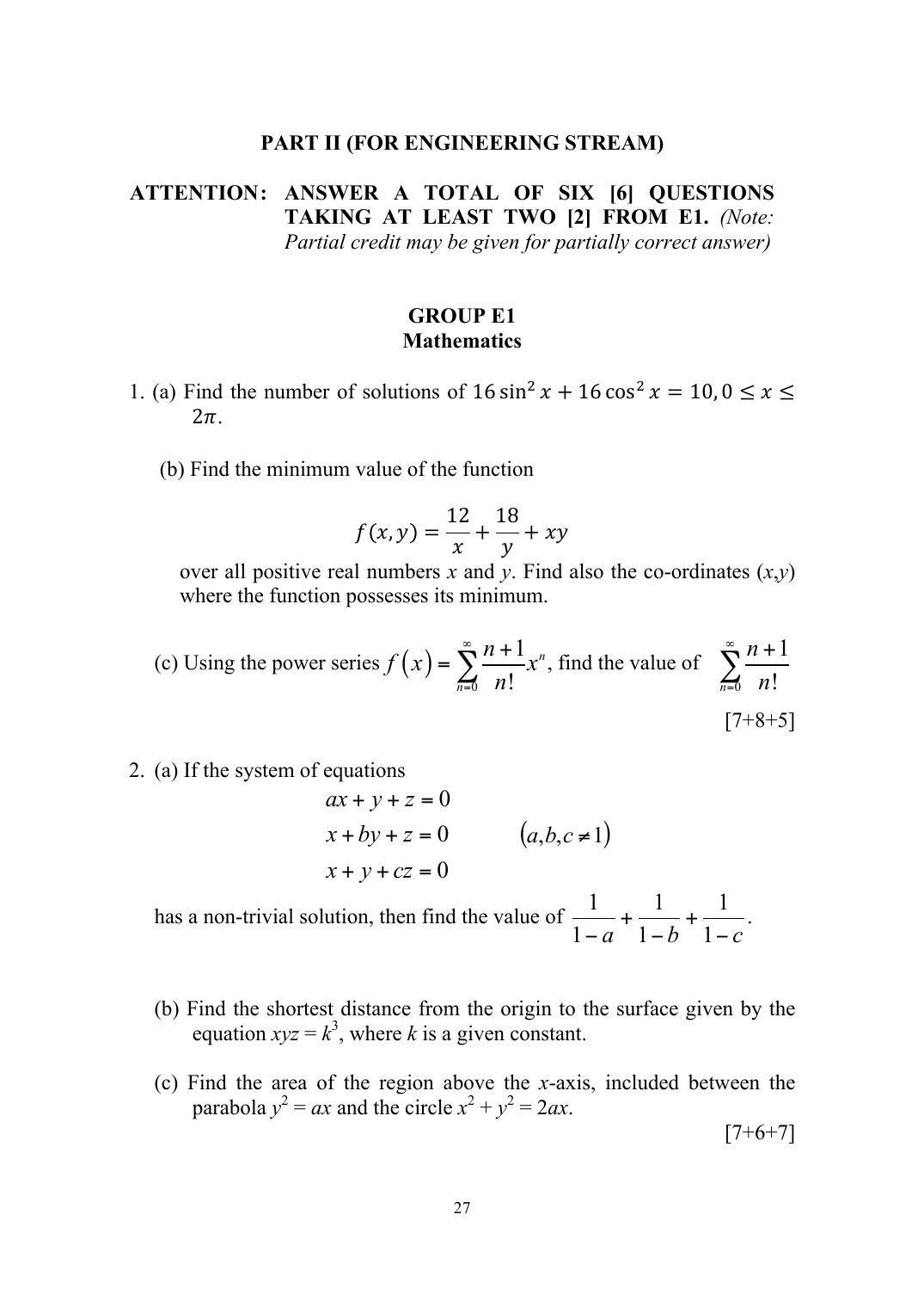 ISI Admission Test M.Tech (QROR) PQB 2015 Sample Paper - Page 27