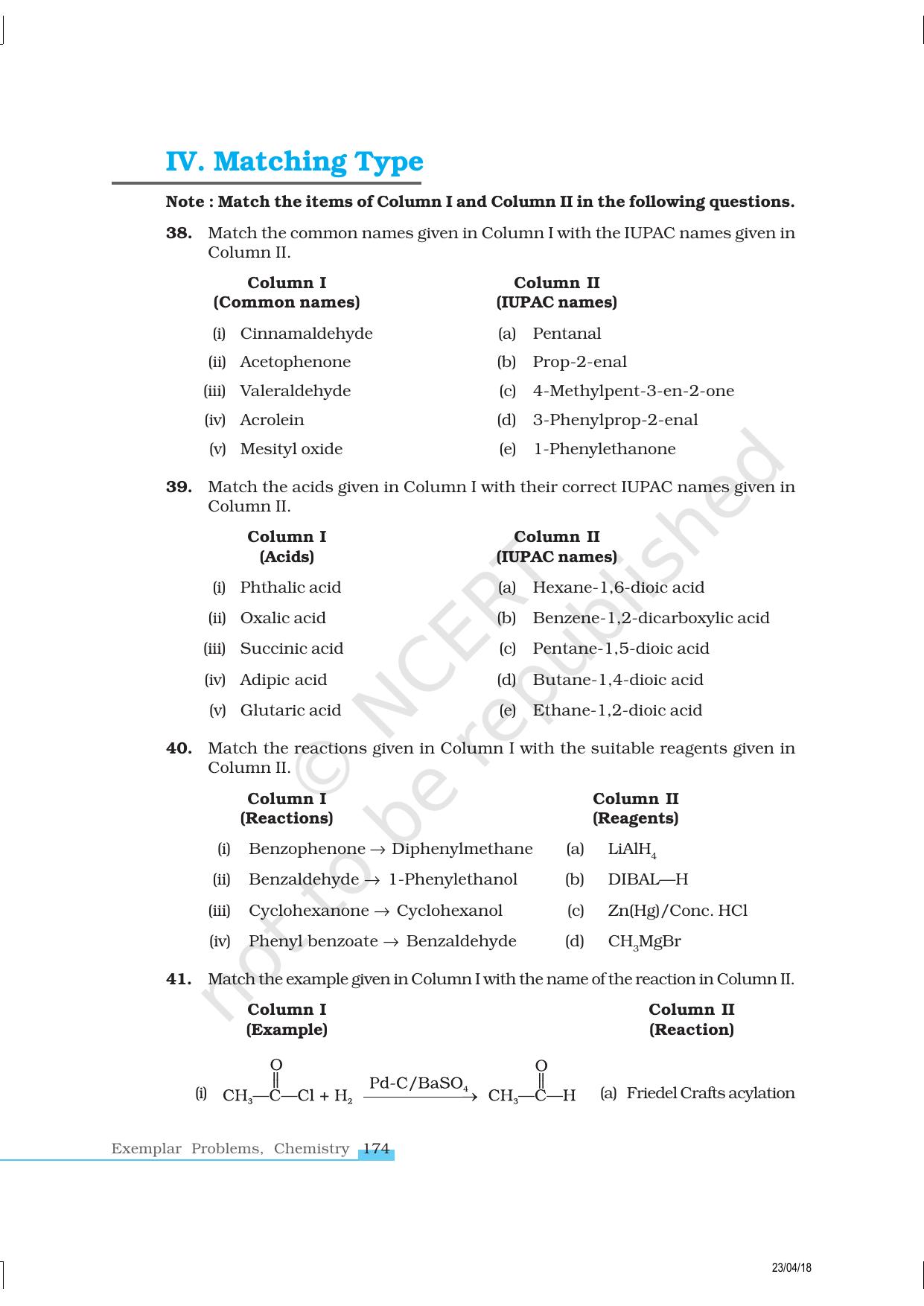 NCERT Exemplar Class 12: Chemistry - Aldehydes, Ketones and Carboxylic Acids - Page 7