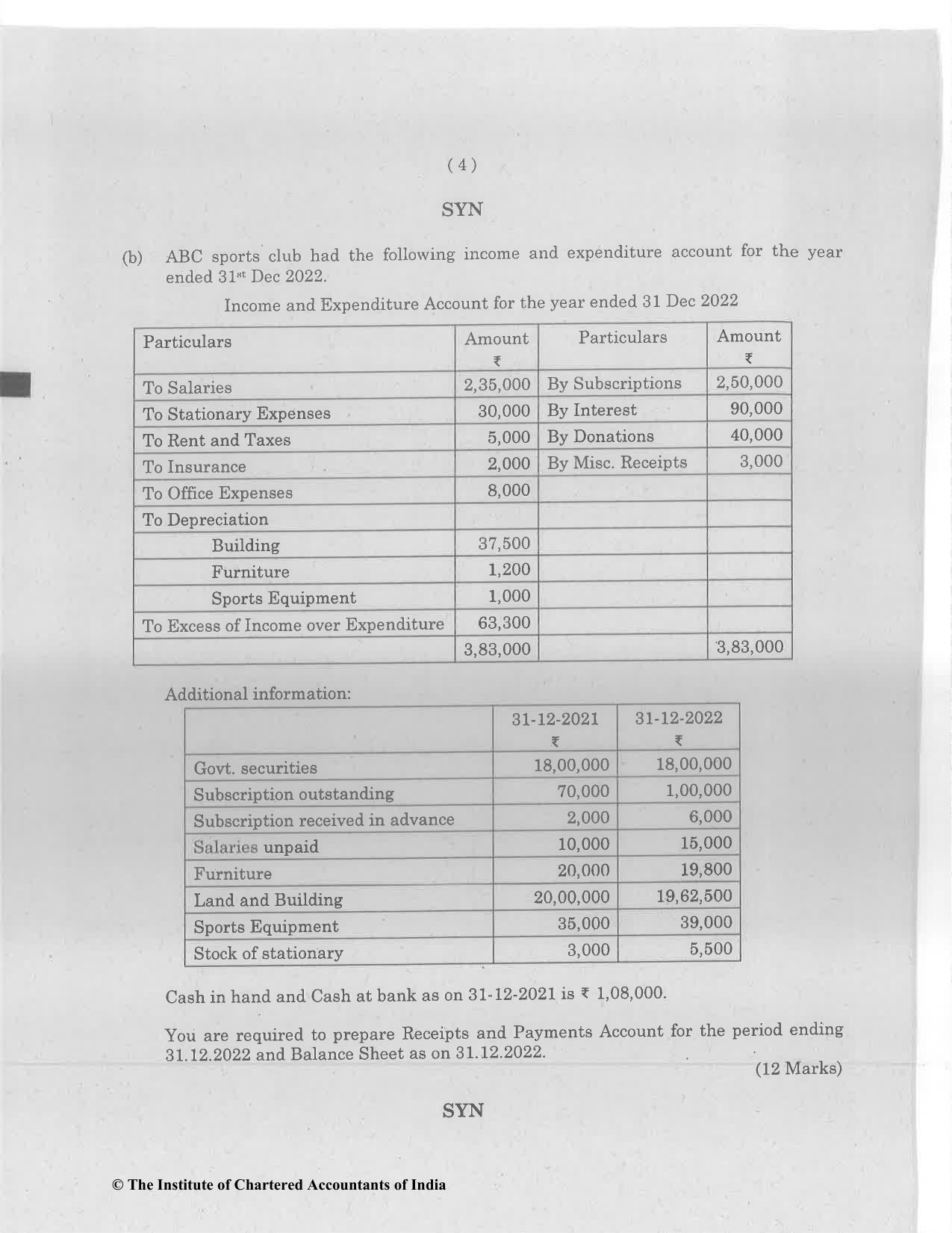 CA Foundation December 2023 Question Paper - Paper 1 (Principles and Practice of Accounting) - Page 4