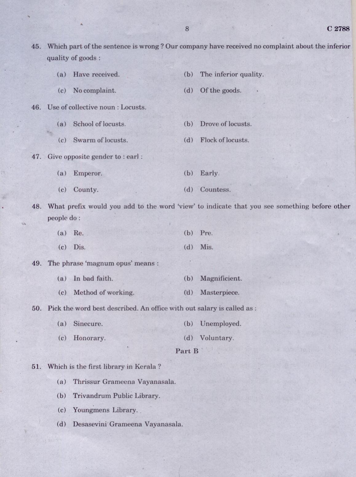 CUCAT 2021 M.Lib.I.Sc Question Paper - Page 8