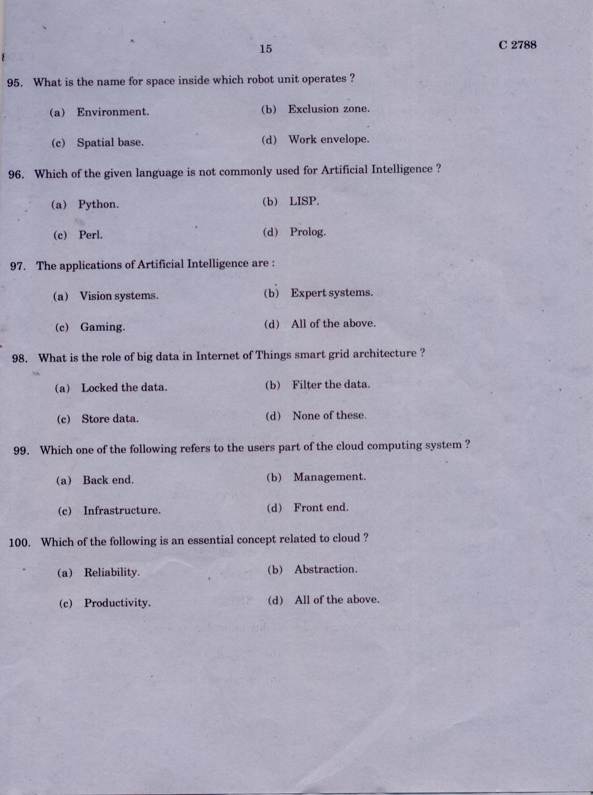 CUCAT 2021 M.Lib.I.Sc Question Paper - Page 15